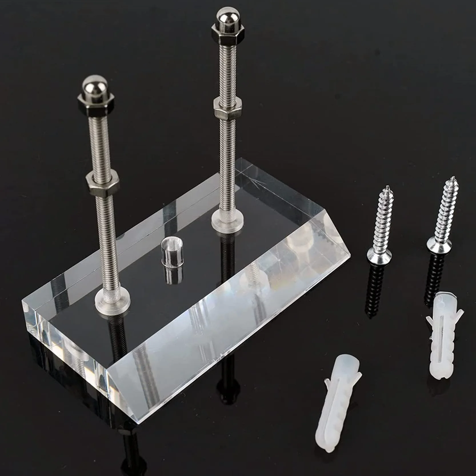 Set di Supporti da Parete per Skateboard in Acrilico Trasparente