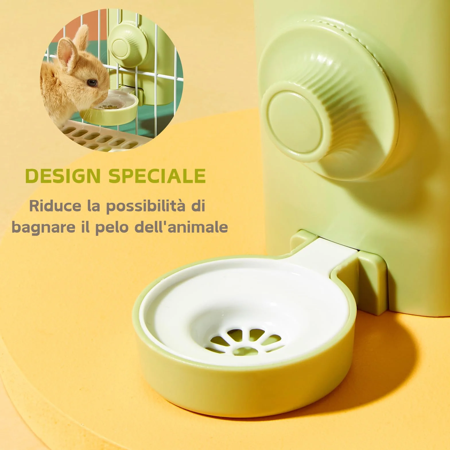 Borraccia Acqua per Piccoli Animali [Verde, 600ml] Gravità Automatica Acqua Bottiglia Conigli Porcellini D'india Criceto Furetti Chinchilla Gabbia Dispenser Acqua
