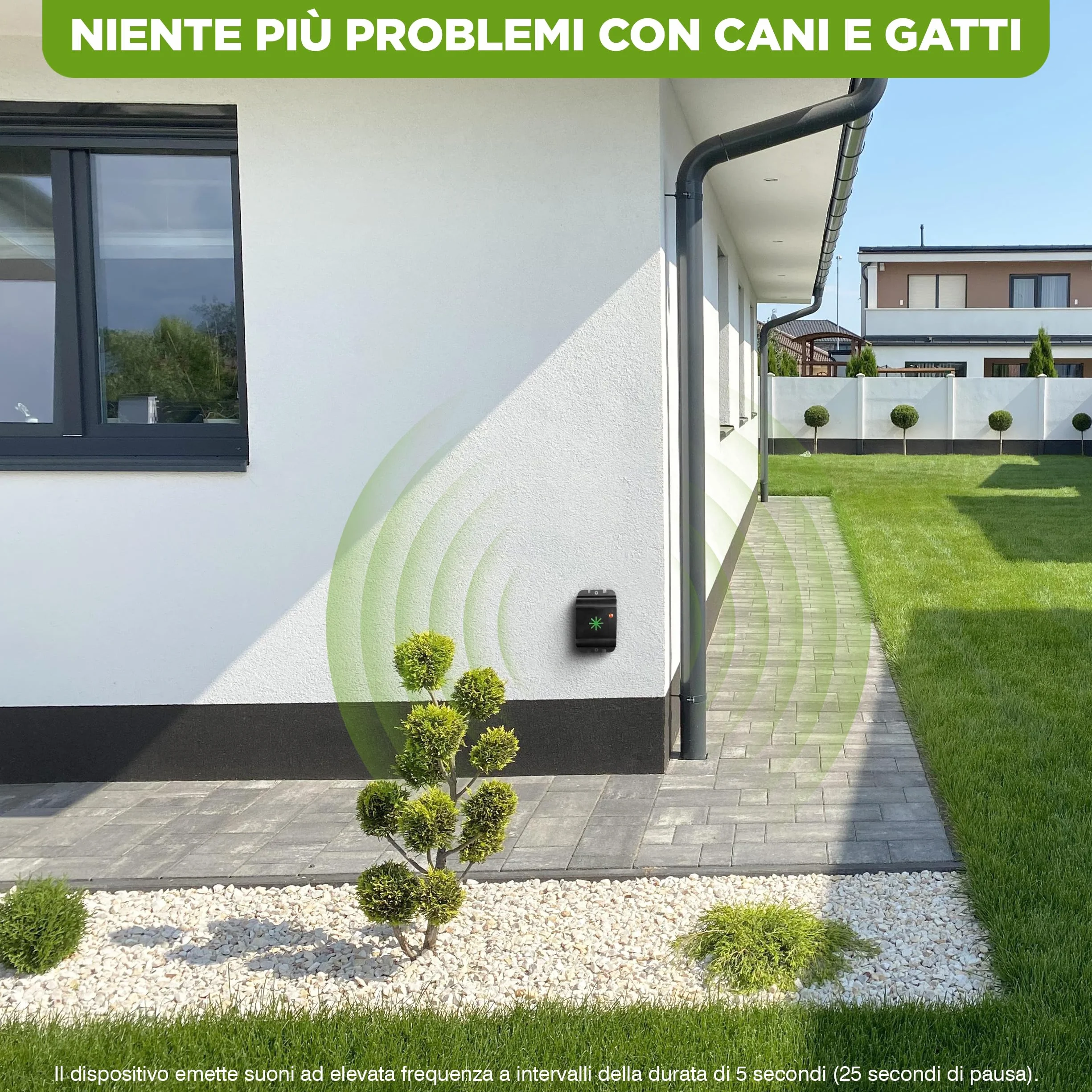 ISOTRONIC repellente animali ultrasuoni gatti cani dissuasore fienile giardino auto garage batteria raggio 40m² 3 pezzi efficace esterno interno protezione difesa mobile impermeabile stop parassiti