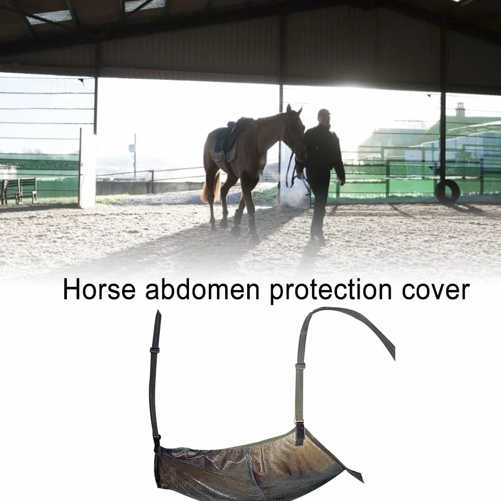 Guardia della pancia del cavallo, Guardia del ventre della mosca del cavallo, Addome del cavallo regolabile Protezione ventilata Pancia traspirante Rete per la copertura del tappeto per adulti Weiting
