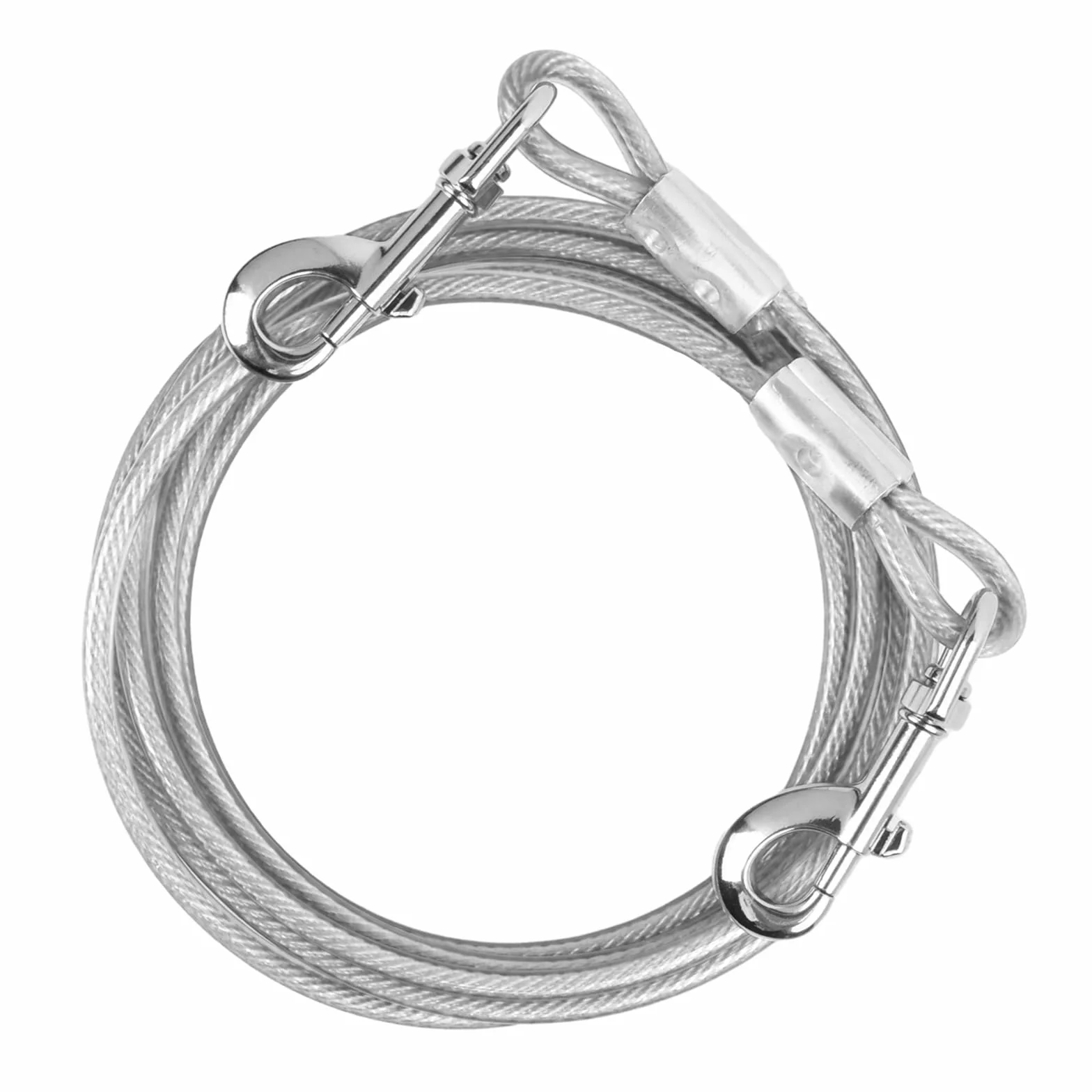 5 m Guinzaglio per Cani Grande Media Piccola, Cavo Acciaio Inossidabile 6 mm, Fino a 250kg, Lungo Cavo Legare Cane Gatto, Resistente Cavo Animali Domestici Campeggio Giardino, PVC Coated (5m, Bianco)