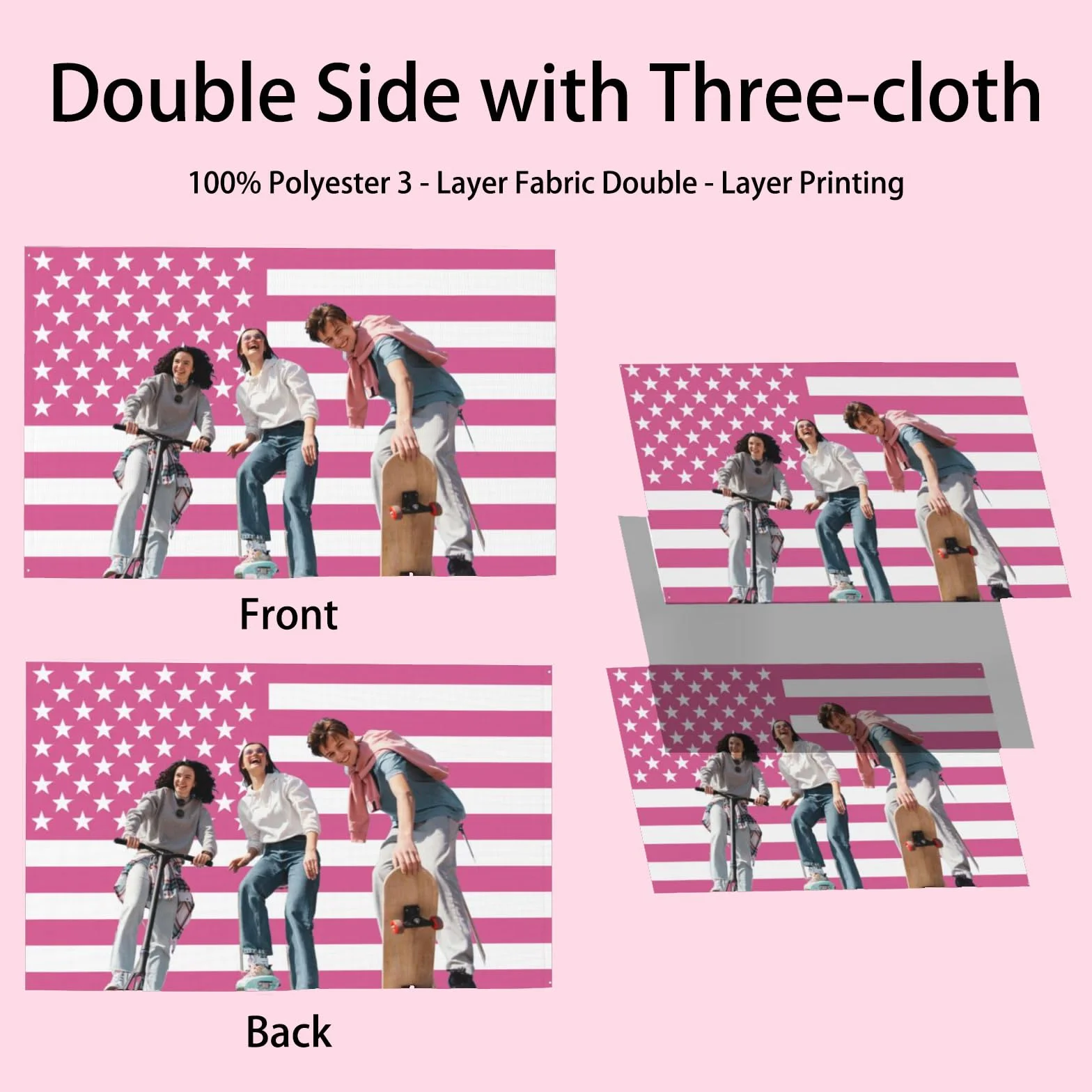 Personalizzata bandiera rosa 9,6 x 1,5 m divertente logo testo foto singolo/doppio lato personalizzato arazzo da letto