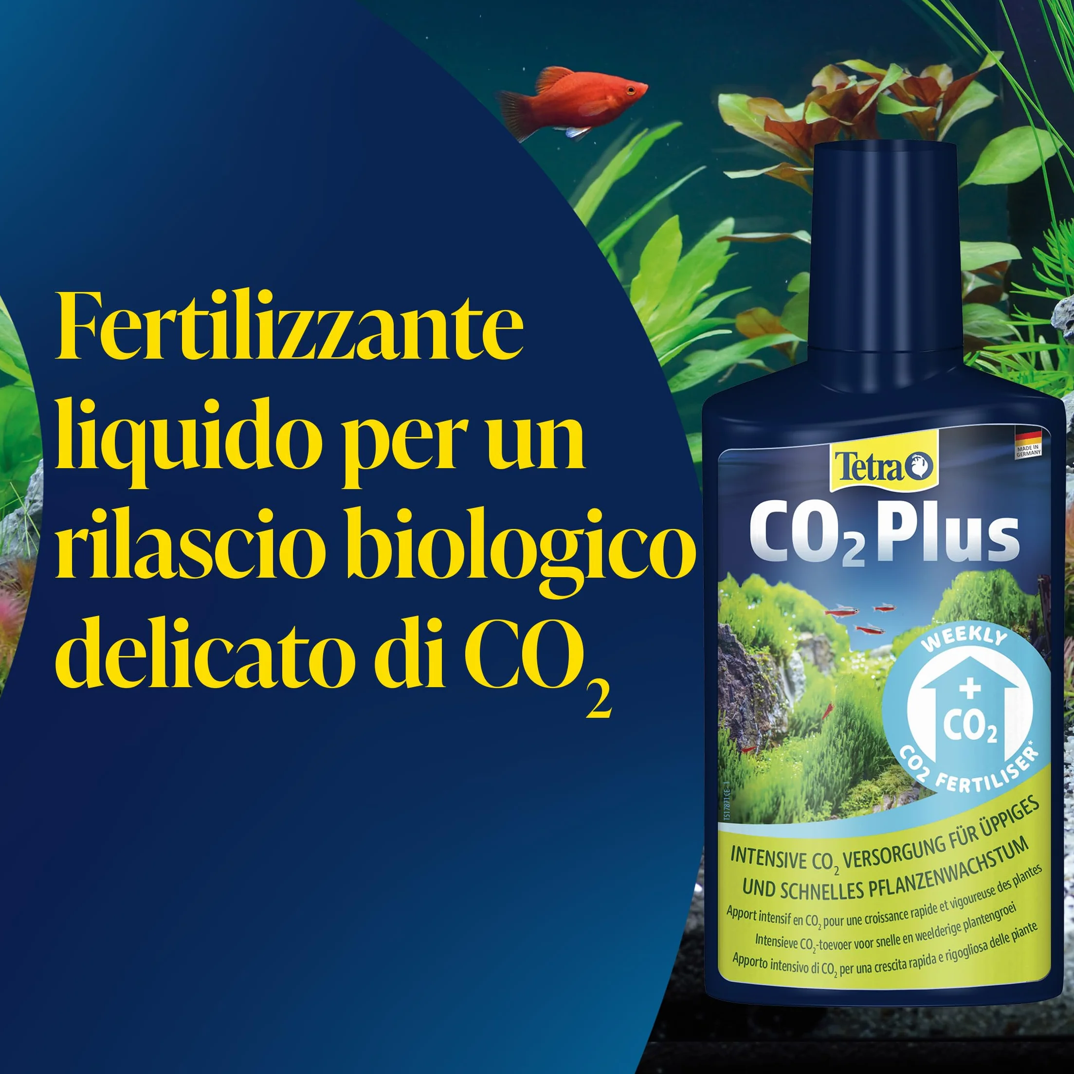 Tetra CO2 Plus - Fertilizzante liquido a base di carbonio per piante d'acquario rigogliose, flacone da 250 ml