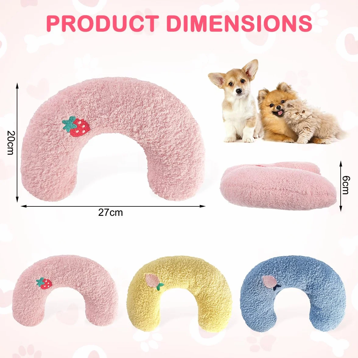 Cuscino per Collo di Gatto a Forma di U Morbido e Confortevole per Dormire, Riposare, Giocare