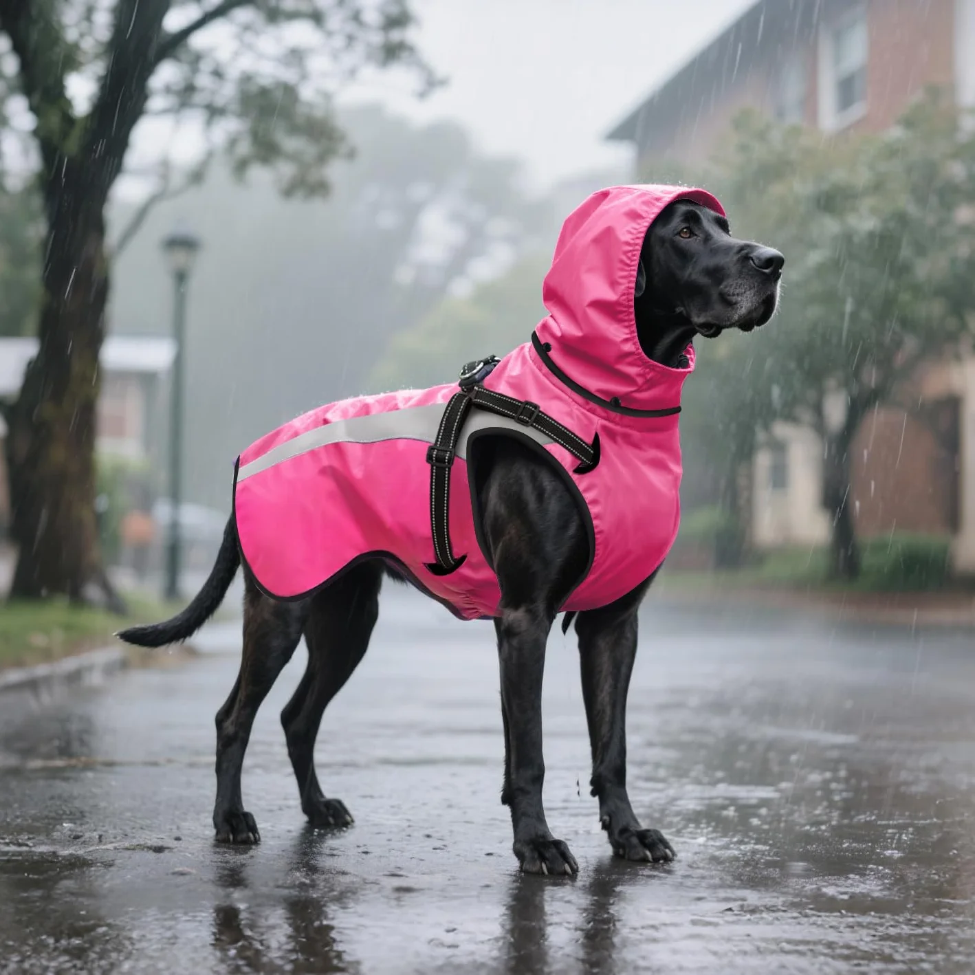 Impermeabile per Cani Cappotto Ombrello Pioggia Cane Piccoli Medi Grandi Cuccioli S-XXL Rosa XL