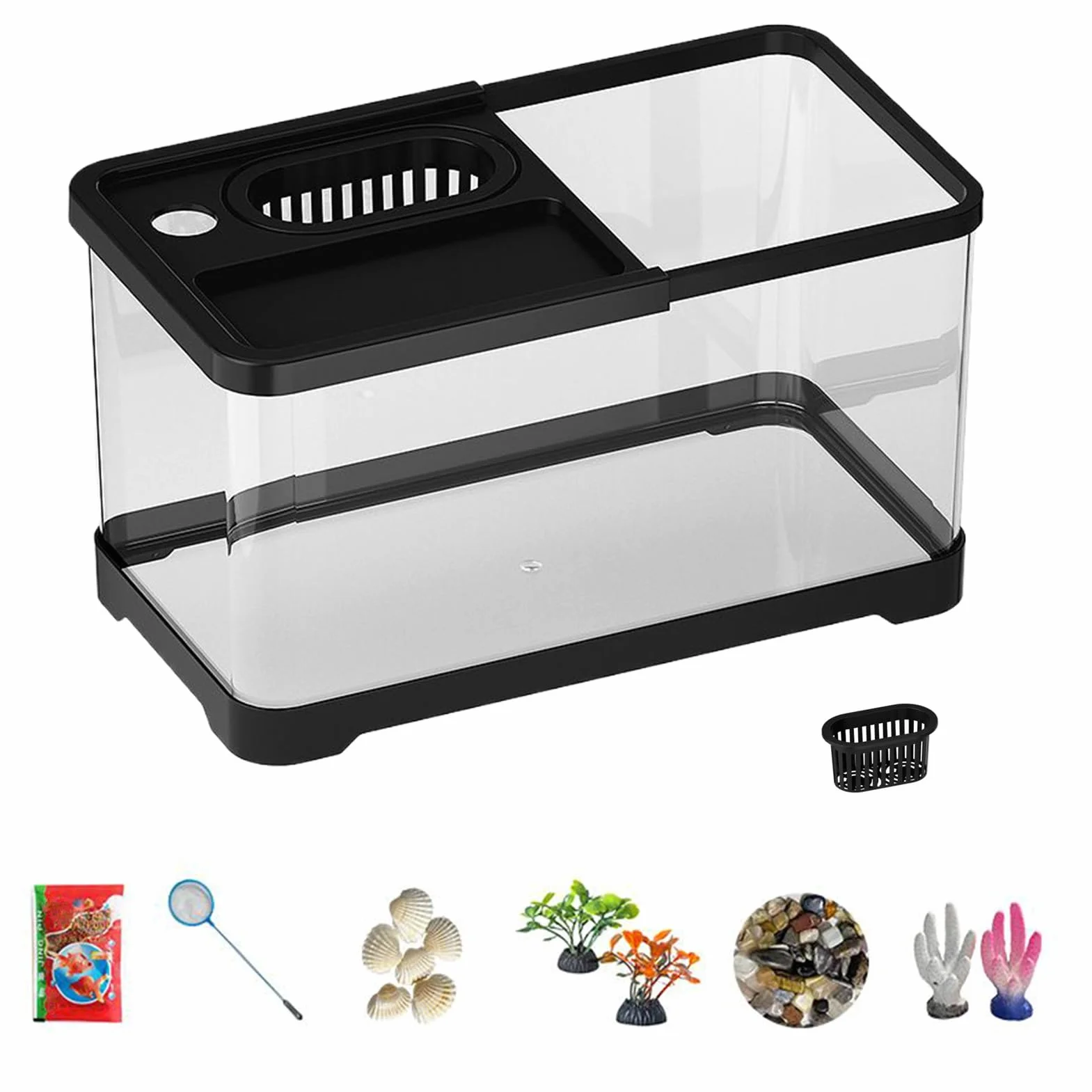 Acquario in vetro per principianti Aqua Cube Glass Fish Tank Starter Kit