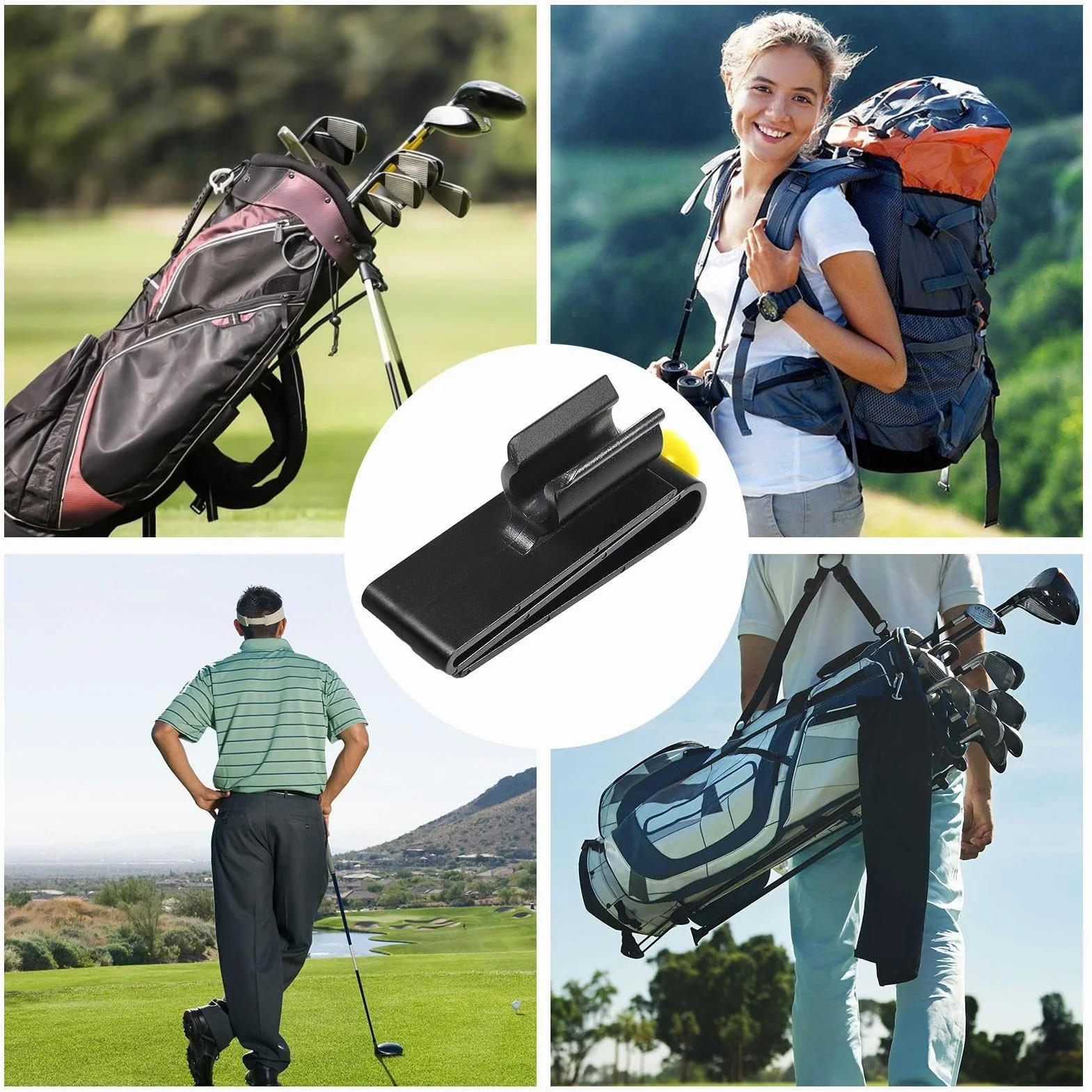 Clip per Borsa da Golf in ABS Resistente alle Intemperie 10x4x3 cm per Putter