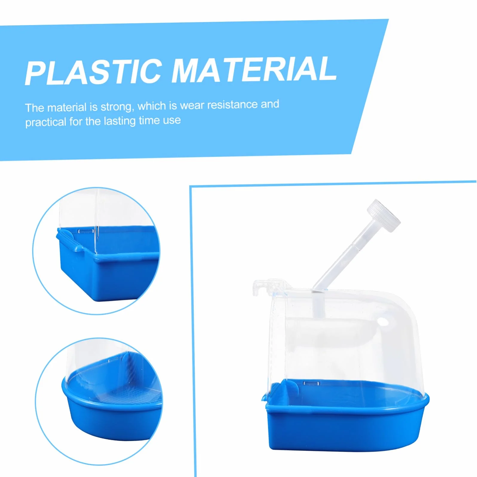 Gatuida Vasca da Bagno per Uccelli in Plastica Vassoio Rimovibile, Dimensioni Grandi per Pappagalli e Uccelli Domestici, per Gabbie e Bagni Comodi