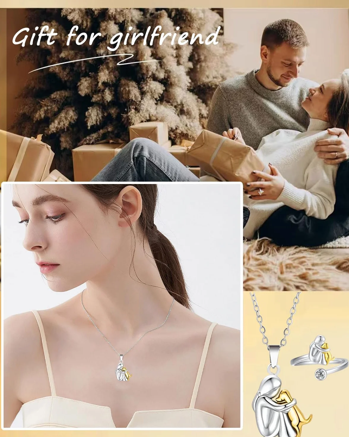 Collana con Cane Argento Sterling 925 Ciondolo Animale Regalo per Ragazze