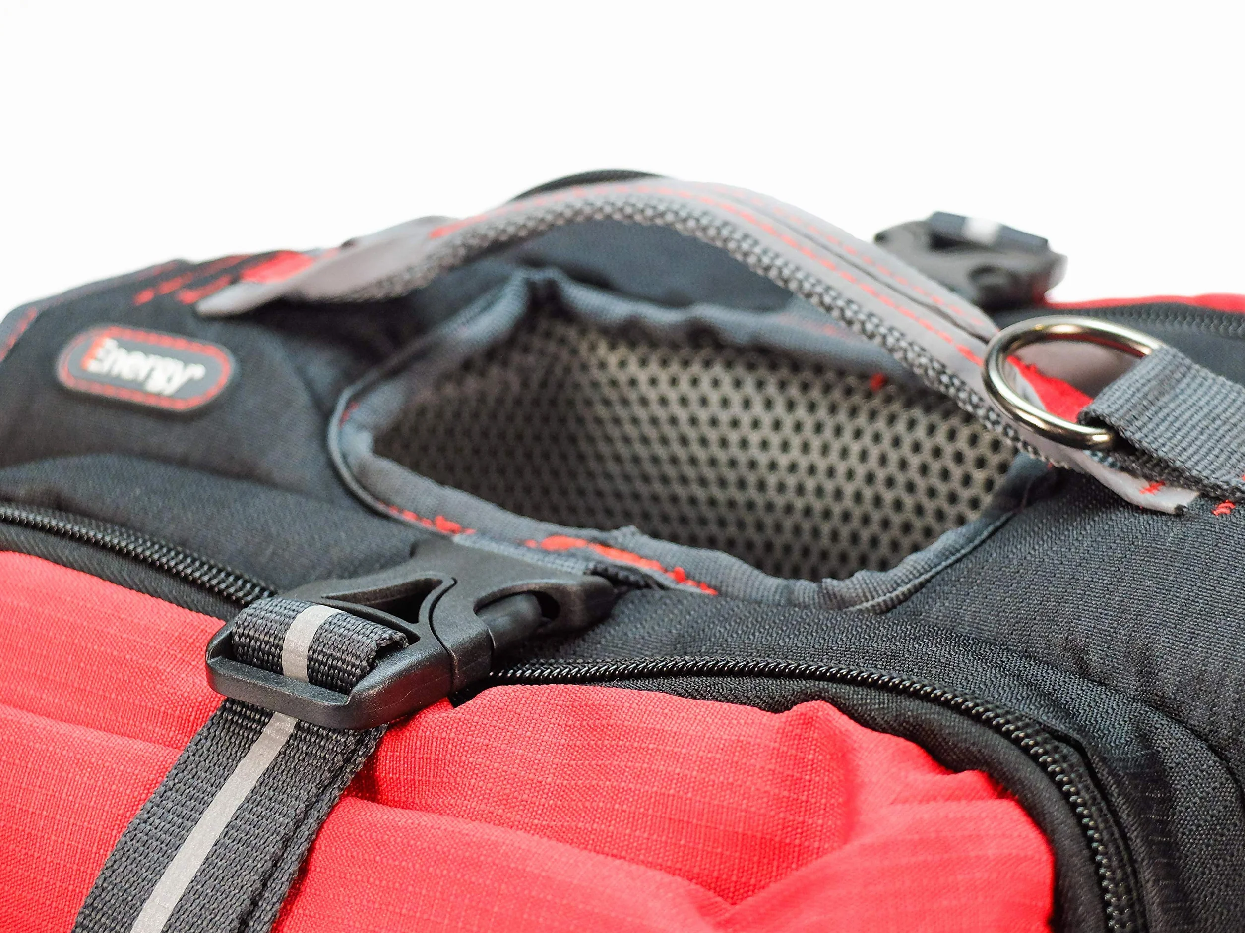 iEnergy Zaino per cani MAL - Zaino per cani - Zaino resistente alle intemperie per cani - Zaino da trekking ben imbottito, Rosso, Grande