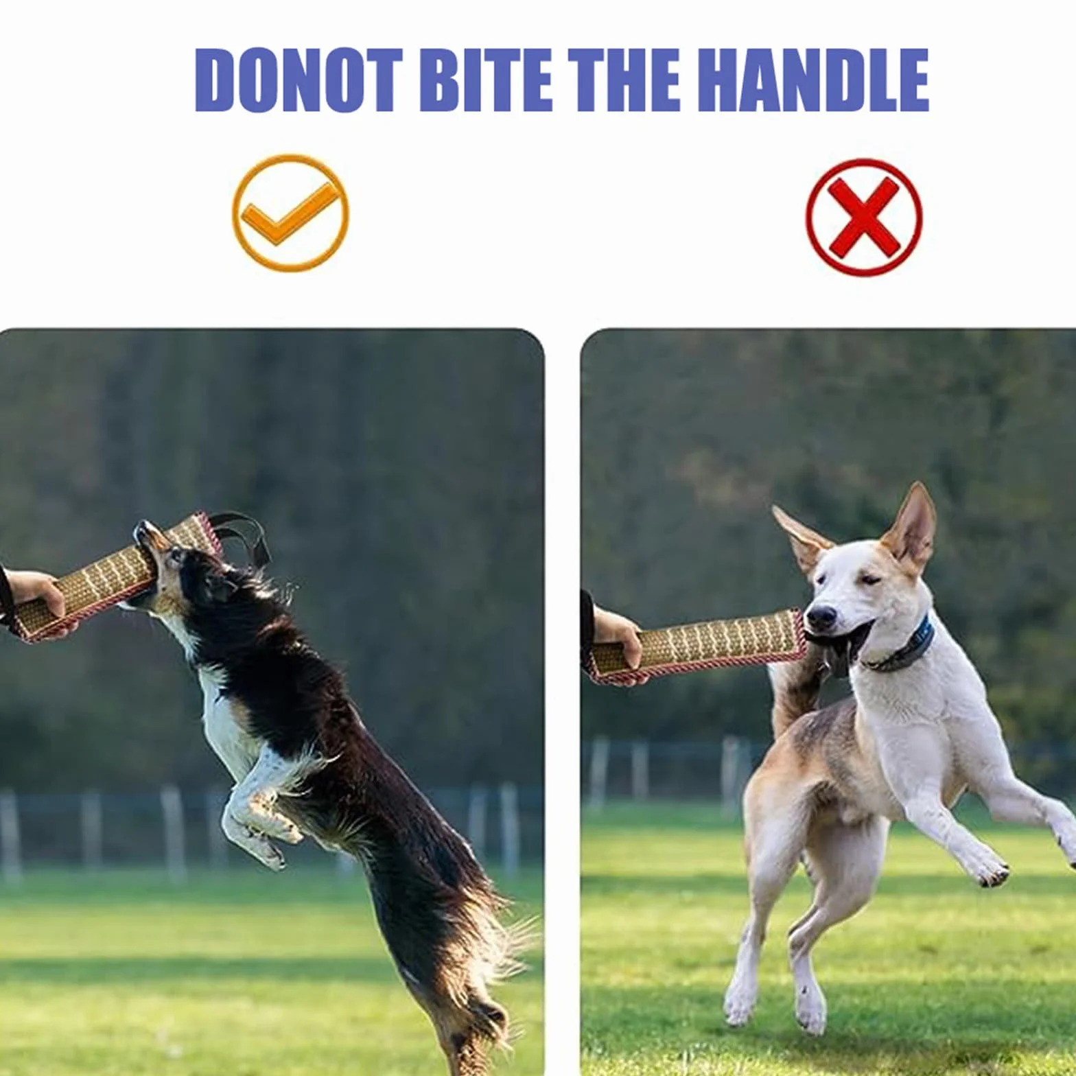 Manicotto in Juta per Cani con 2 Maniglie - Giocattolo per Addestramento e Gioco Interattivo - Dummy Tug of War per Cane di Taglia Medio-Grande - 2 Pezzi