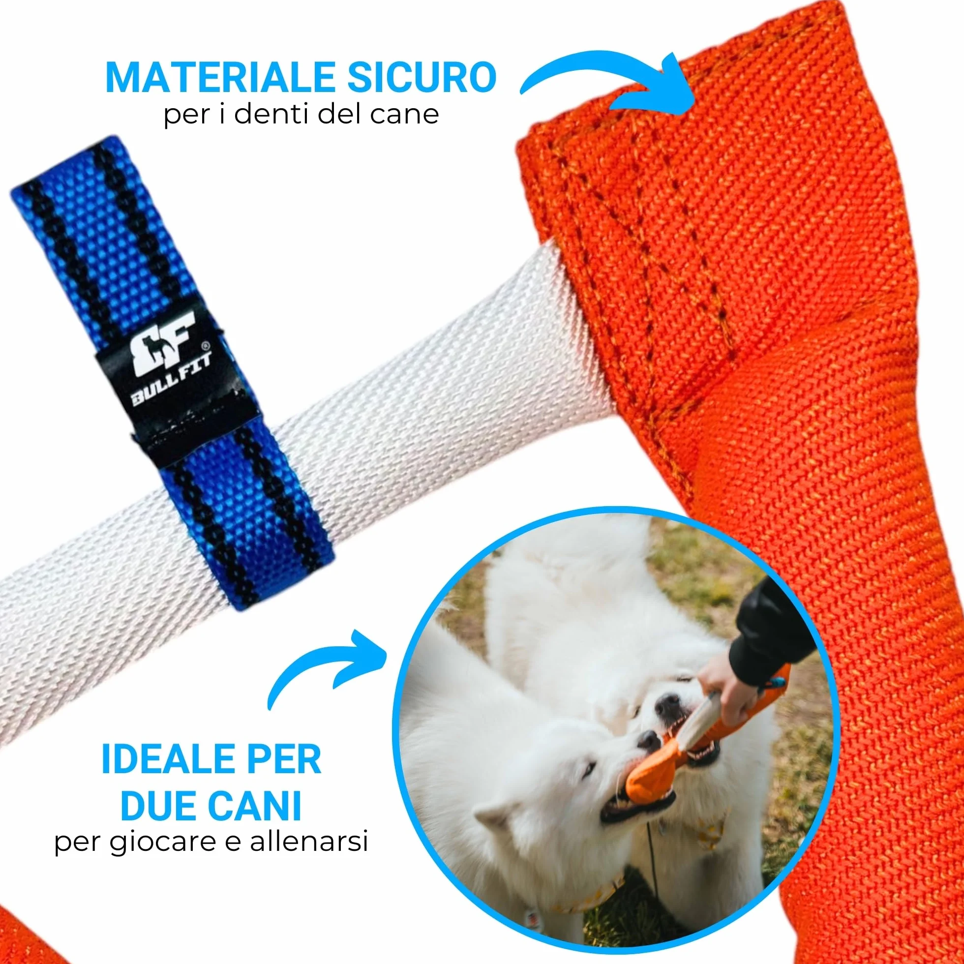 Bull Fit Manicotto per Cani a Ferro di Cavallo 30 cm, Salsicciotto Molto Robusto per I'addestramento dei Cani, per il Tiro alla Fune e per i Giochi di Tiro alla Fune, Arancione