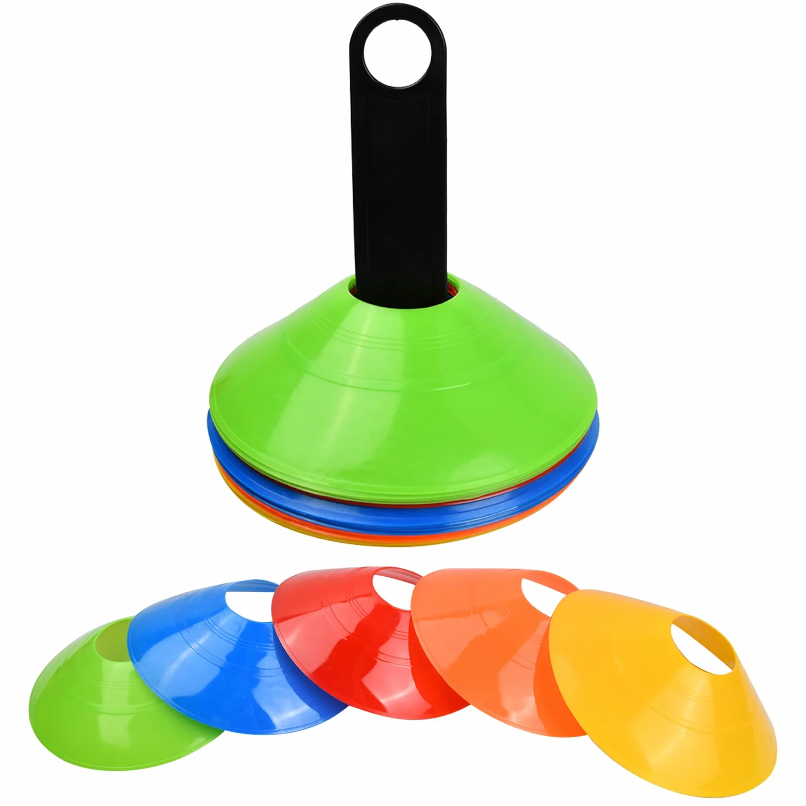 20 Pezzi Cinesini per Allenamento, Coni da Allenamento, Coni per l'allenamento del Calcio, Addestramento Cani Attrezzatura, Coni da Allenamento per Il Calcio e la marcatura del Campo