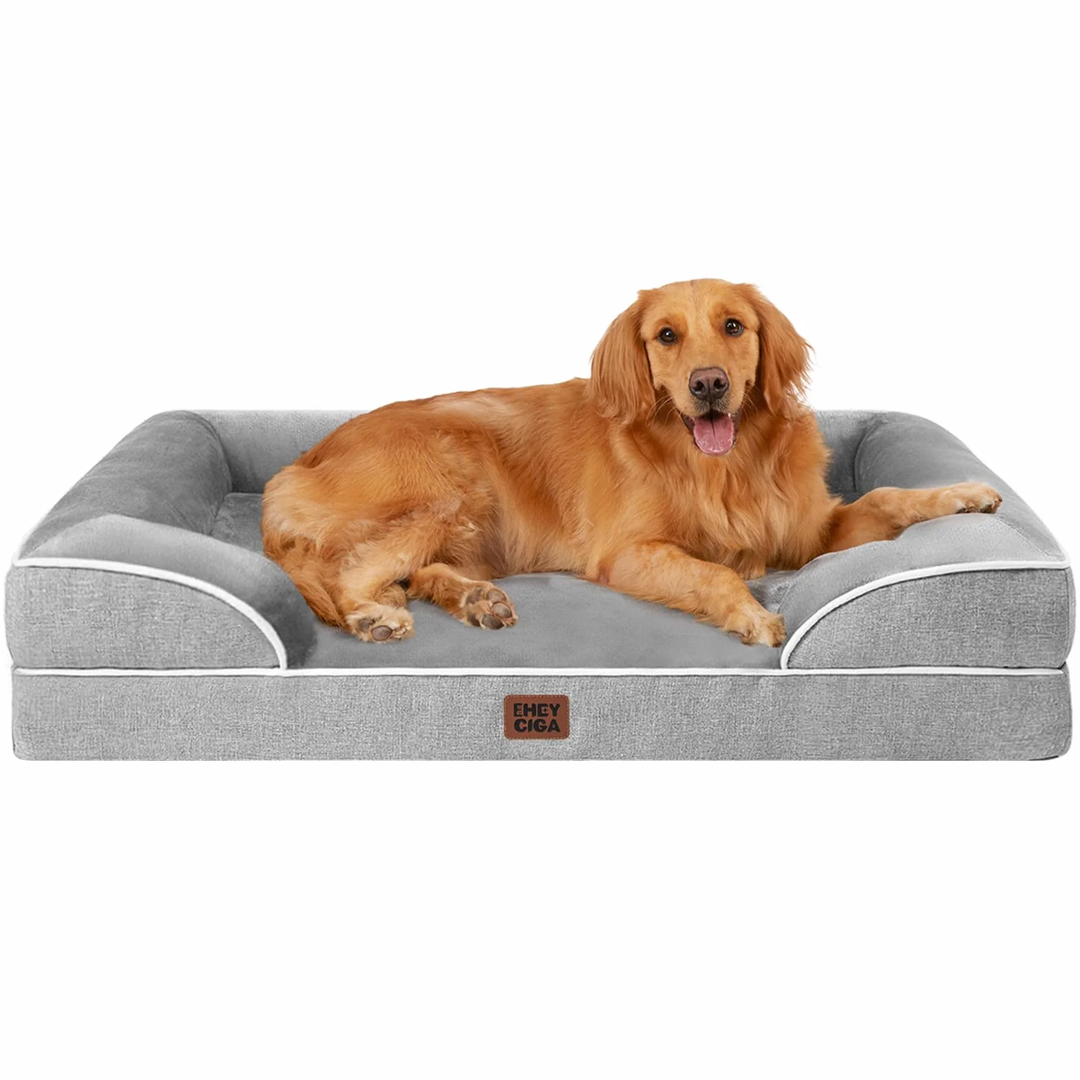 Cuccia Cane Interno Taglia Grande Impermeabile Sfoderabile Lavabile Letto per Cani Ortopedico Grigio 112x81x16cm