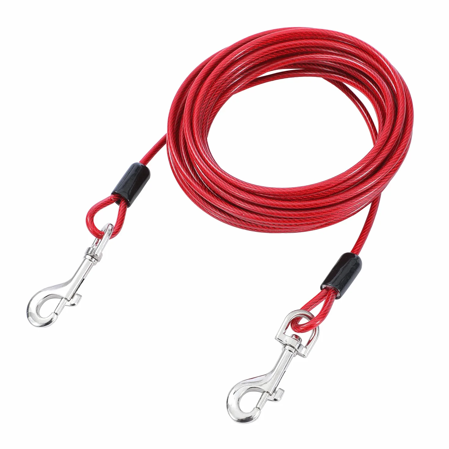 TOPWAY Cavo per Cani 9m Guinzaglio da Cortile per Cani Acciaio Galvanizzato, per Esterni Cortile Campeggio Parco Animali Domestici, Rosso