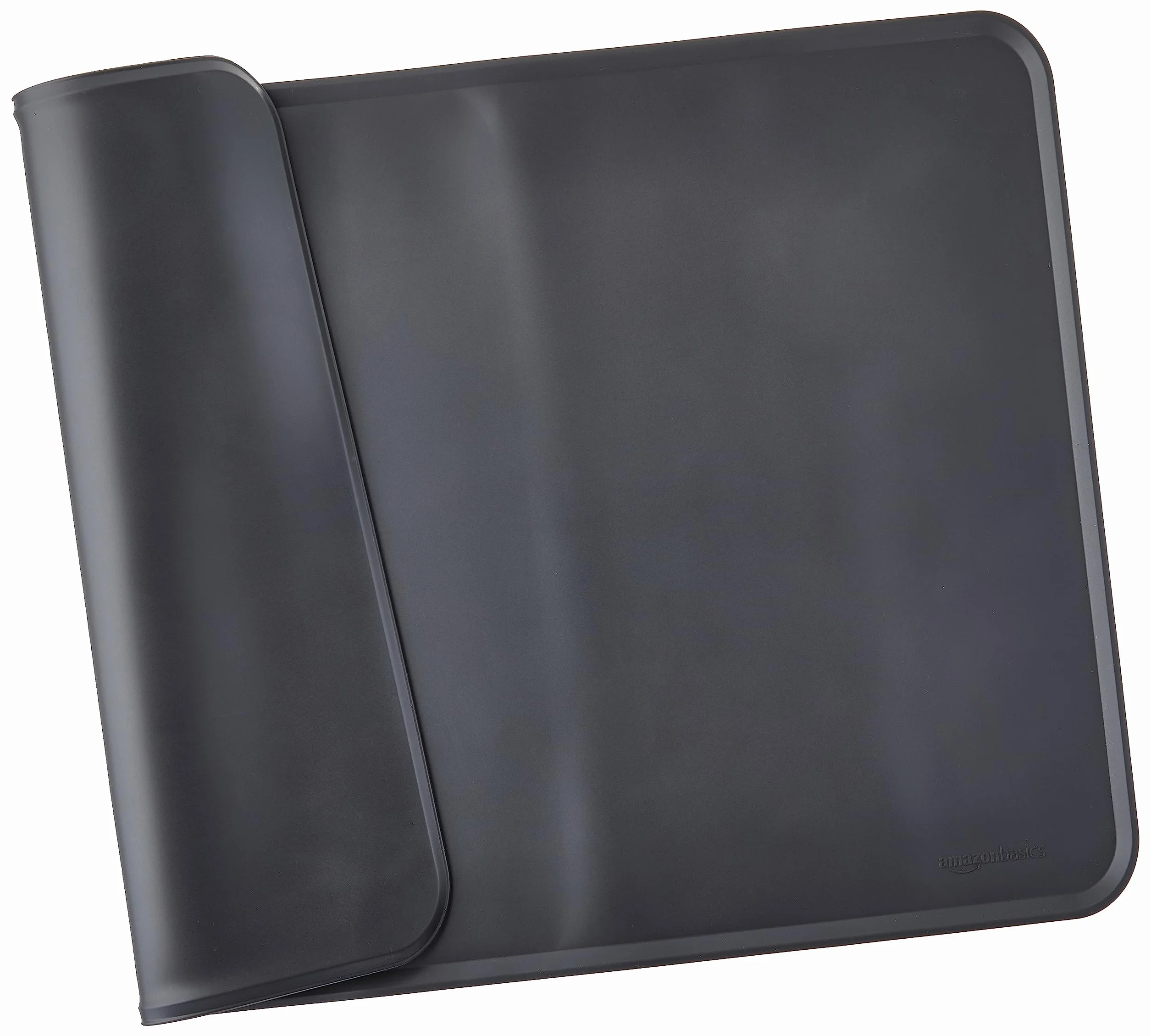 Amazon Basics tappetino sottociotola per animali domestici, impermeabile, in silicone - 61 x 41 cm, Nero, Tinta unita