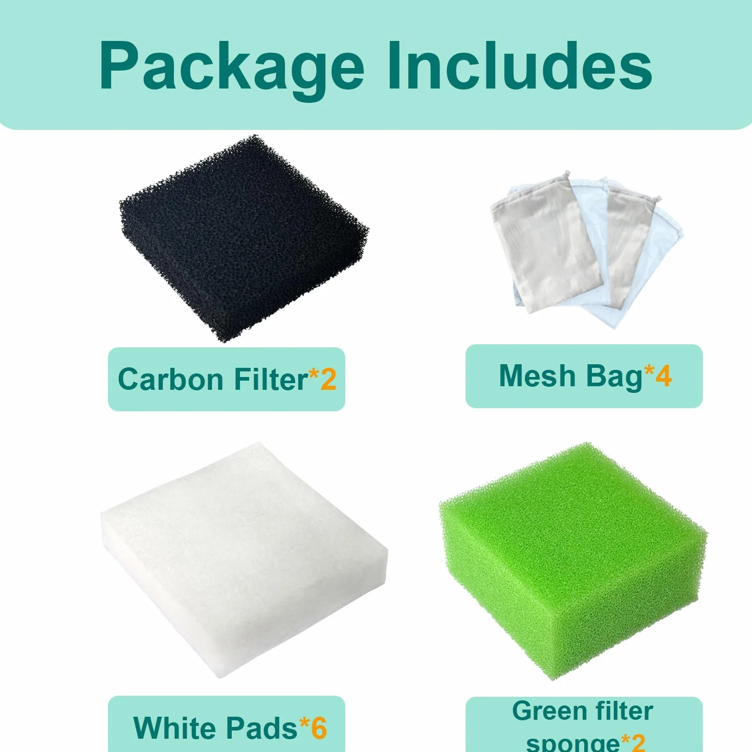 Set di filtri per acquario compatibile con Juwel Bioflow 3.0 M (2 spugne sottili blu, 2 spugne grosse blu, 2 spugne verdi, 2 spugne ai carboni attivi, 6 ovatta filtrante, 2 filtri al carbone