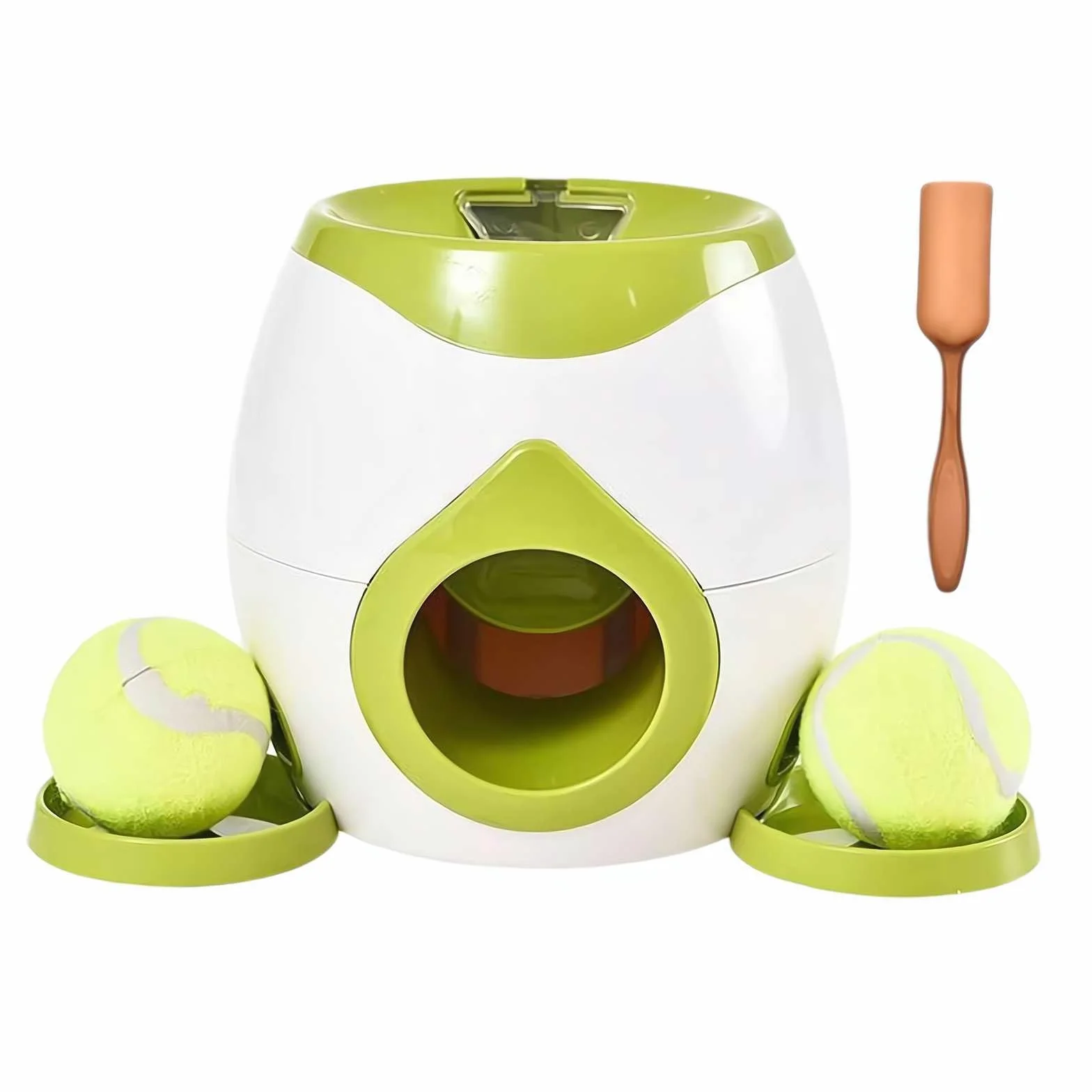 Automatic Tennis Ball Launcher for Dogs, Interattivo, 2 Balls, 3-9 m Range, Indoor Outdoor, Piccola Media Taglia