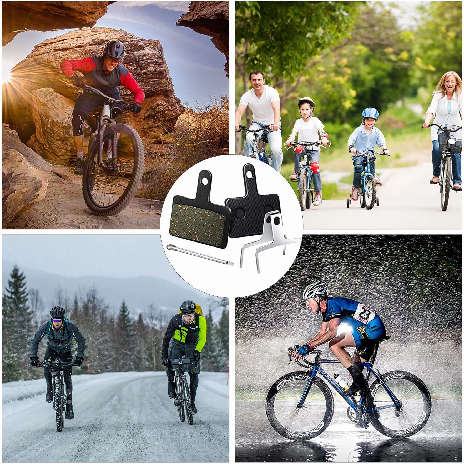 4 Paia Pastiglie Freno di Bicicletta per B01s TRP Tektro Deore, Pastiglie Freni Bici MTB a Disco in Resina Semimetallo
