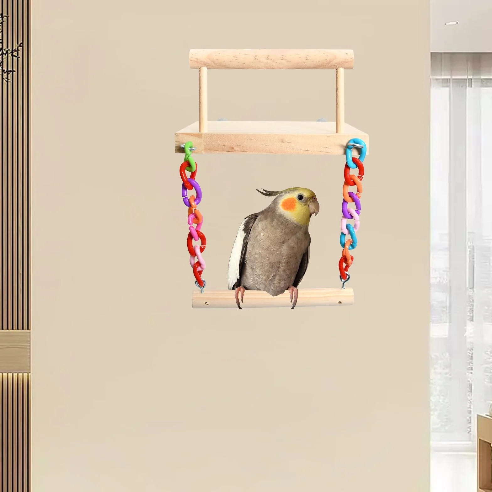 Giocattoli per uccelli pappagalli set scale altalene legno palestra altalena animali regali criceti polli
