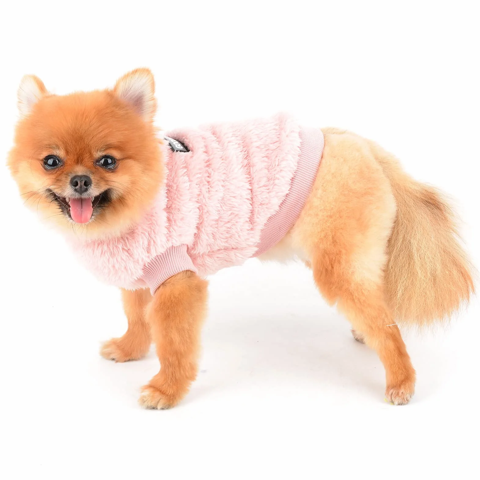 Pet Sherpa Maglione in pile a collo alto morbido per cani piccola taglia gatto cucciolo caldo autunno inverno abbigliamento Rosa S