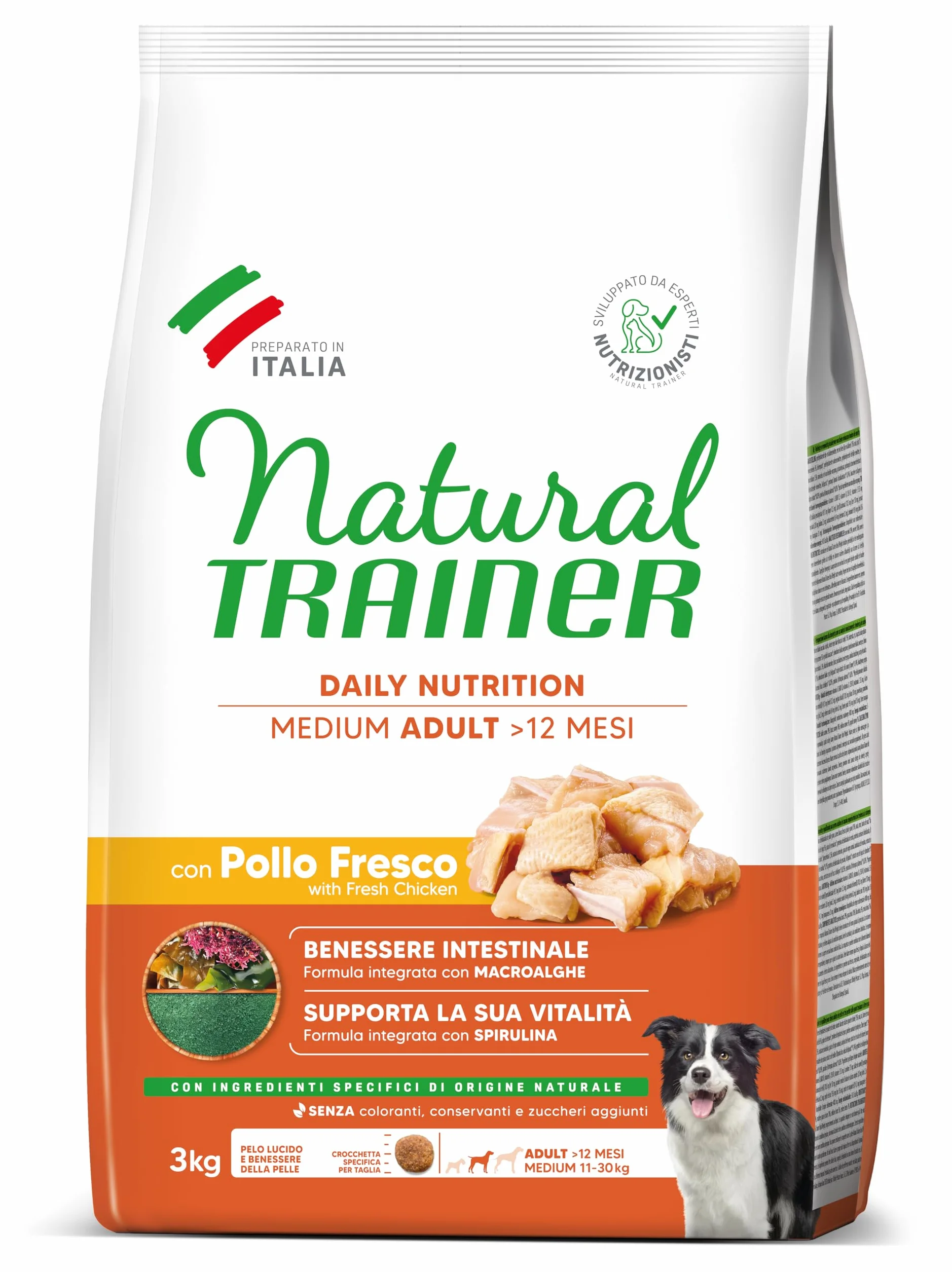 Trainer Natural Cibo per Cani Medium Adult, Pollo, 3 Kg
