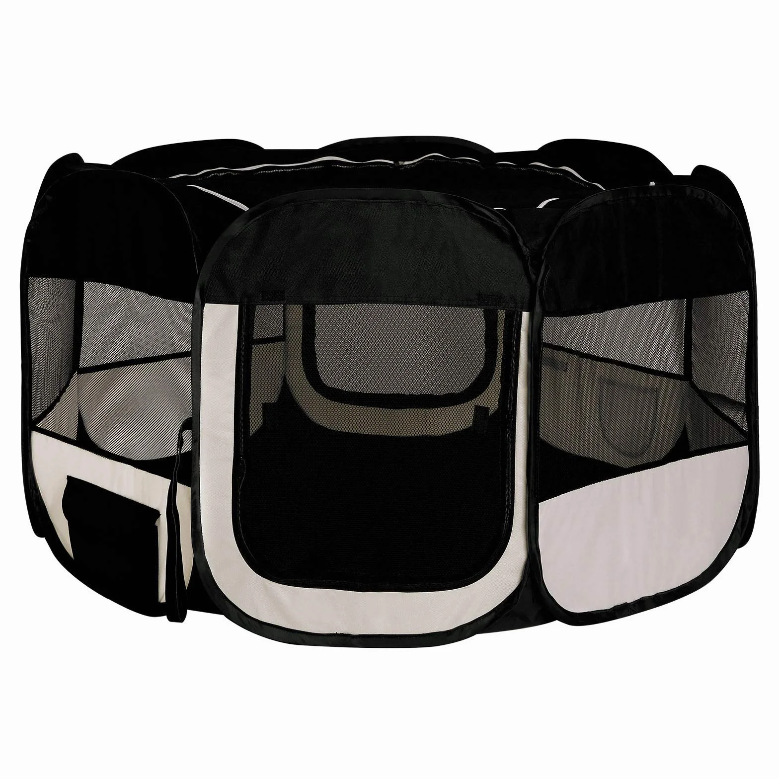 lionto Recinto per cuccioli realizzato in tessuto oxford recinto esterno per animali beige/nero