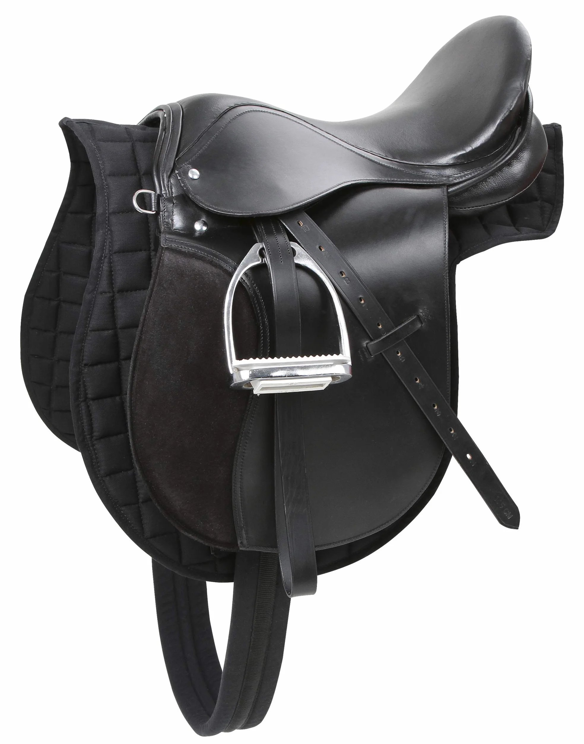 Covalliero Set Sella Multiuso, Nero, 17,5 Pollici, Larghezza Sella 30,5 cm, Lunghezza sottopancia 125 cm, Comodo, buona vestibilità, Include sottosella