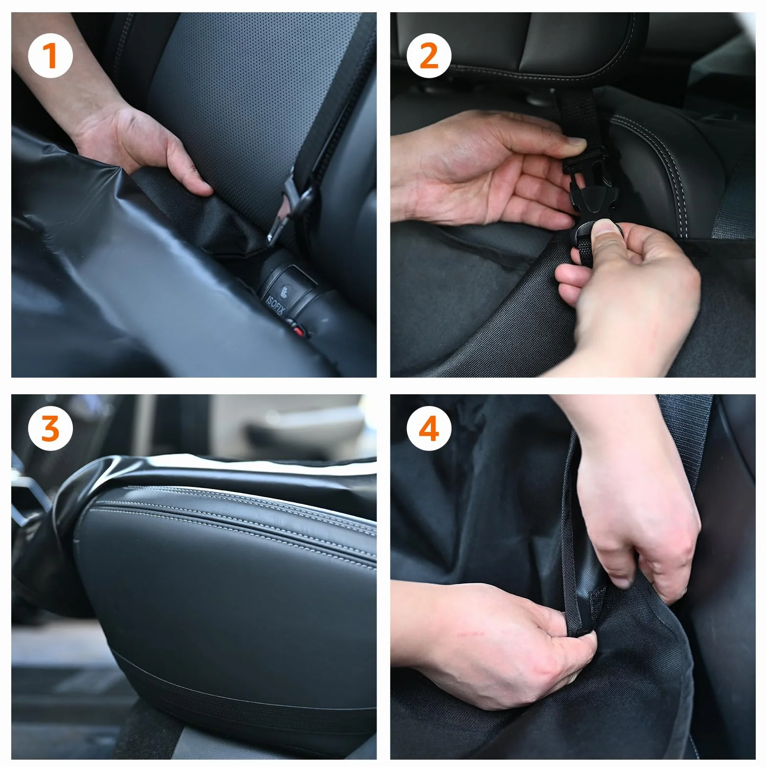 Amazon Basics Rivestimento per Sedile dell'Auto, 119 x 142 cm, Nero