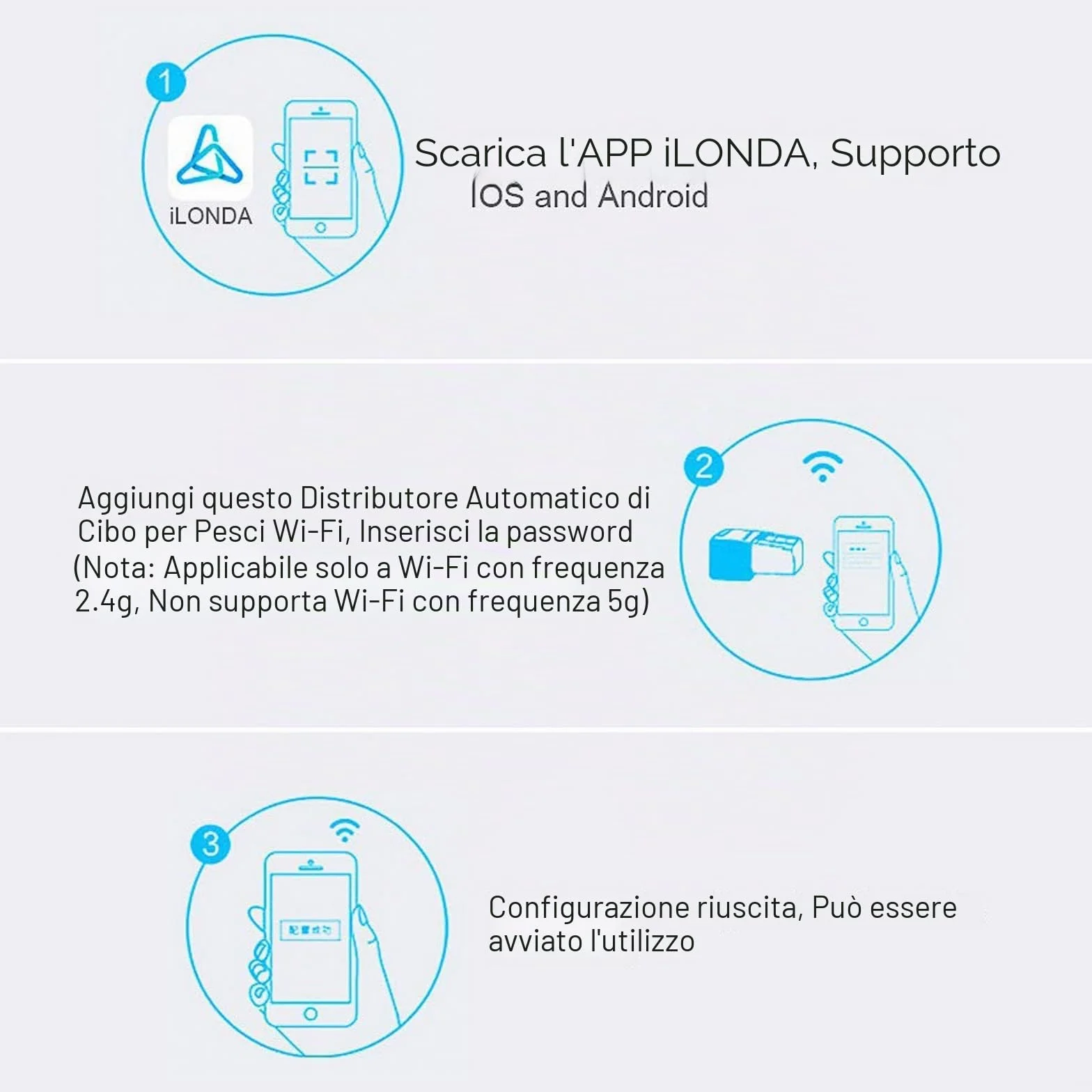 Alimentatore automatico per acquario litchi, distributore di cibo per pesci con timer controllato WIFI 2.4G con display LCD per vacanze in stagno per acquario(Nero)
