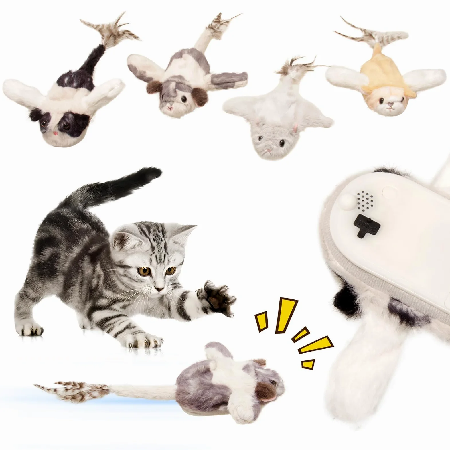 Coinvolgente giocattolo per gatti con ricarica USB e tessuto, D | Giocattolo per gatti ricaricabile tramite USB che trema e scricchiola per un divertimento senza fine, tessuto