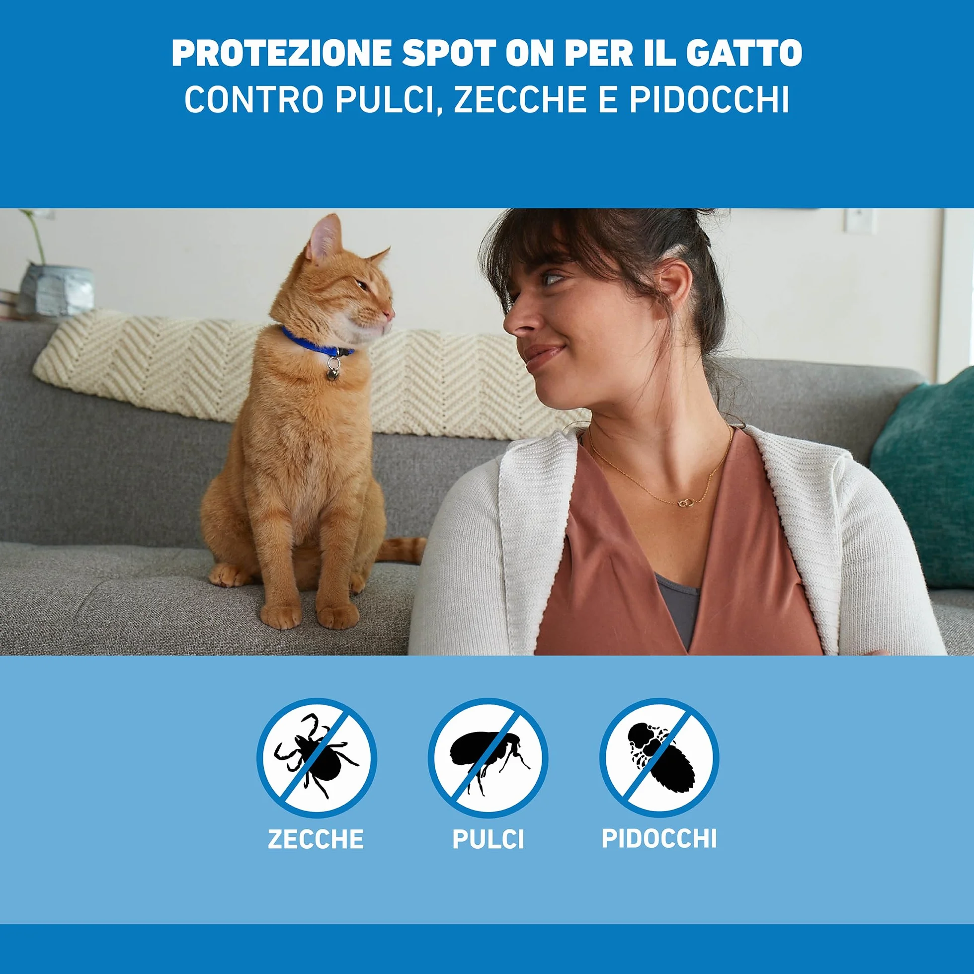 FRONTLINE Spot On 3 Pipette Antiparassitario per Gatti Lunga Durata Protegge da Zecche Pulci Pidocchi 0.5 ml