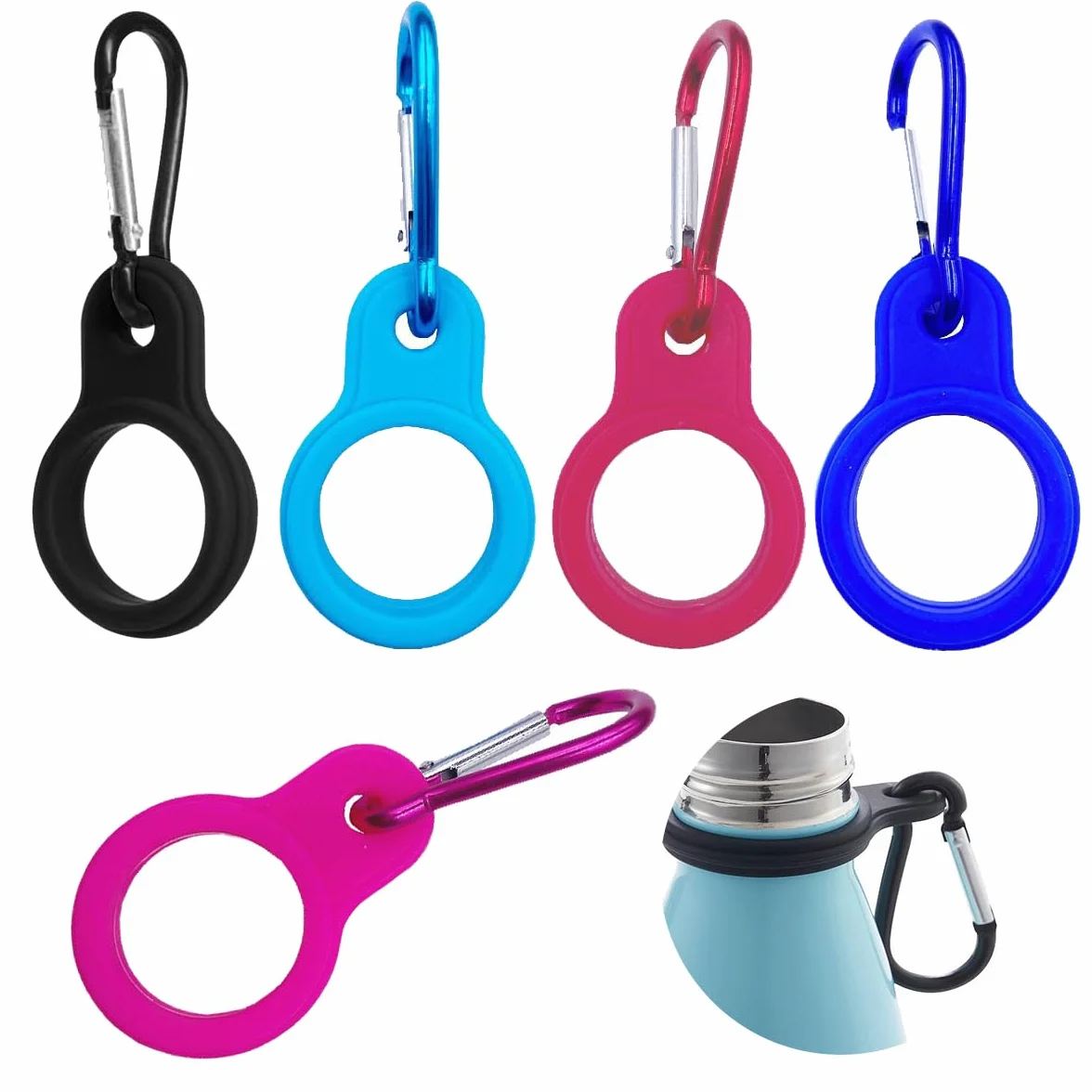 5Pezzi Clip Porta Bottiglia d'Acqua con Clip per Cintura Portabottiglie da Esterno con Fibbia per Campeggio, Appeso Cinghia Cinghia Fibbia Clip Bottiglia d'Acqua Titolare