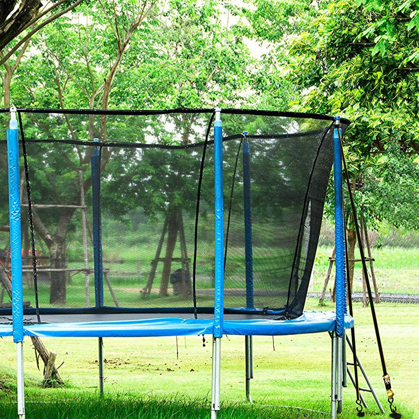 ABCCANOPY Ancoraggio a spirale con laccio per cani, picchetti di ancoraggio per trampolino per altalene di ancoraggio, porta da basket portatile, gazebo, tenda, legami bonus per legare il cane, 4