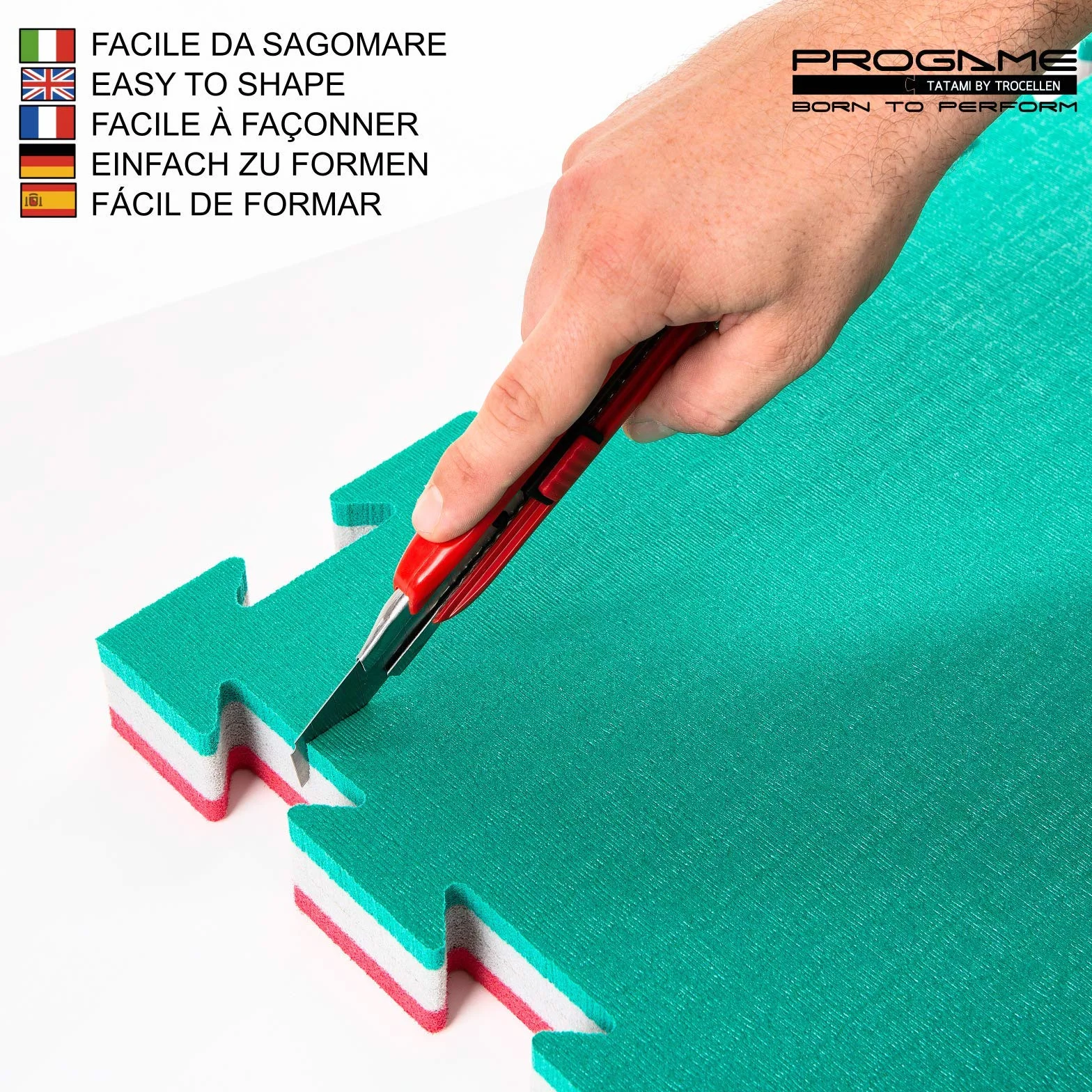 PROGAME Tatami Palestra Spessore 4 cm. 8 Pezzi 50x50 cm PERFORMANCE-HOME Tatami Judo Materassino - Made in Italy