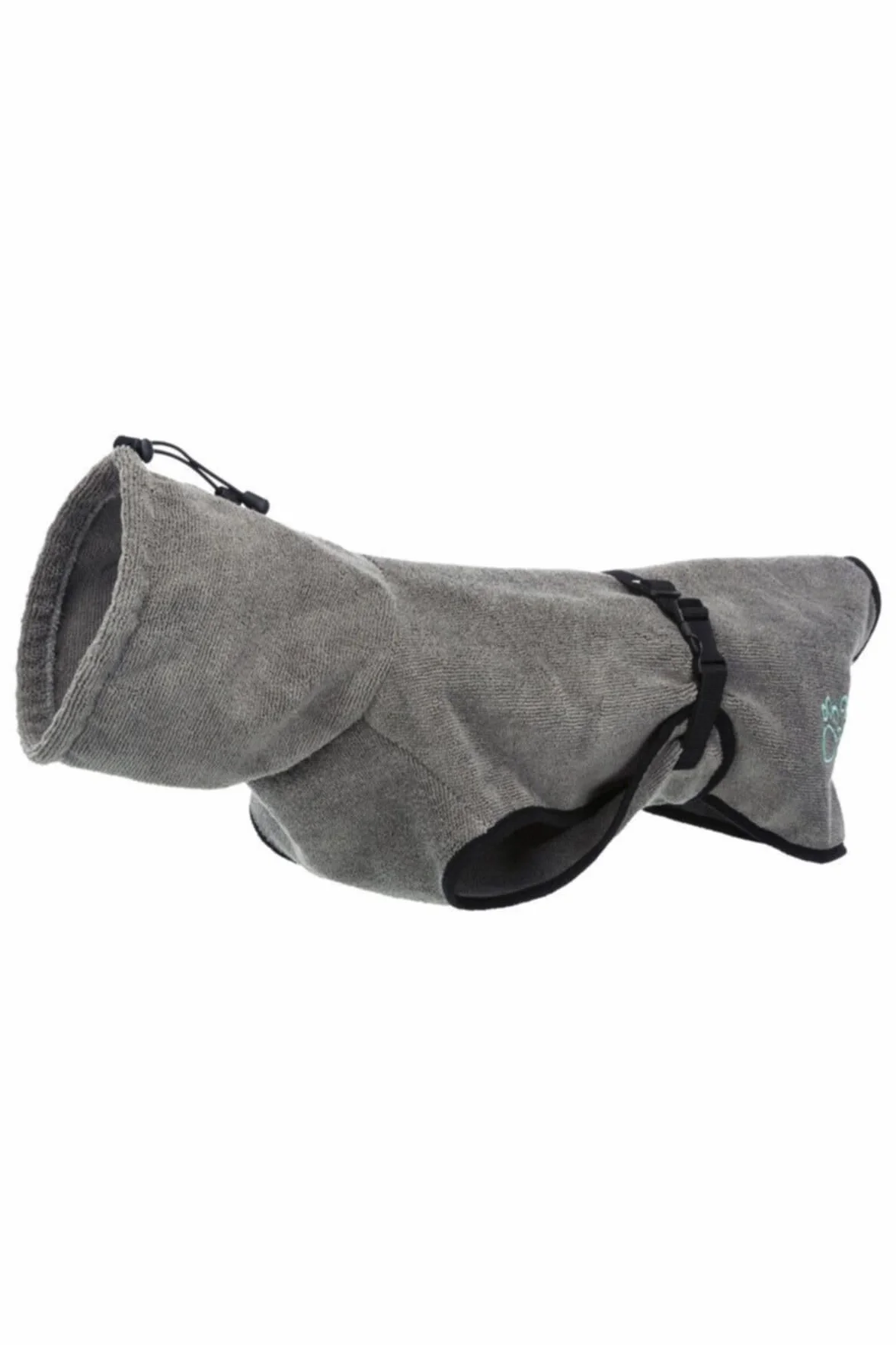 Trixie Accappatoio per Cani, Lunghezza Schiena 75 cm, con Pettorina e Cintura Addominale Regolabile in Modo Continuo con Fibbia. - 170g