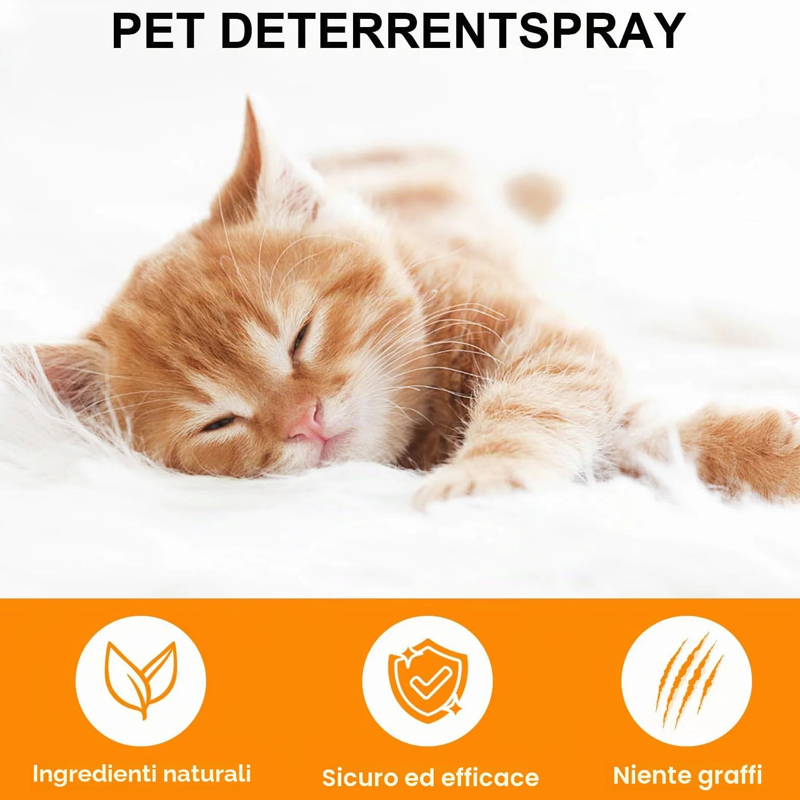 100ML Spray Repellente per Gatti, Spray Disabituante Gatti, Repellente Gatti e Spray AntiGraffio per Gatti Divano, Uso Interno ed Esterno, Protezione del Divano, Cavi, Vestiti, Piante e Mobili