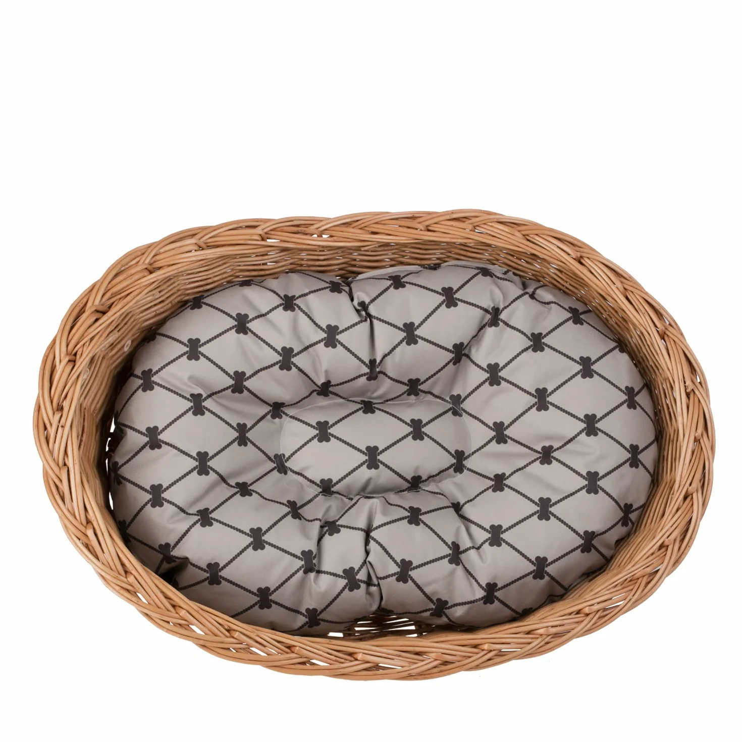 Cestino per cani in vimini di colore naturale, cestino per animali domestici (beige, 95 x 72 H27)