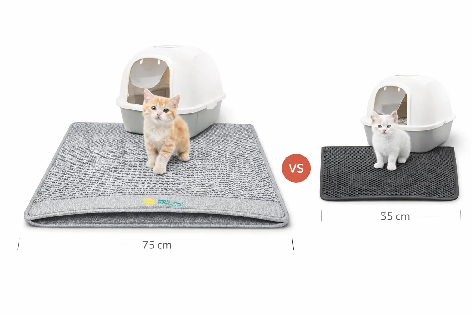 Tappetino Lettiera Gatto 75x55 cm XL | Tappeto per Lettiera Doppio Strato a Nido d'Ape | Tappetino Gatto Sabbia Impermeabile in Gomma EVA | Anti-Tracciamento, grigio
