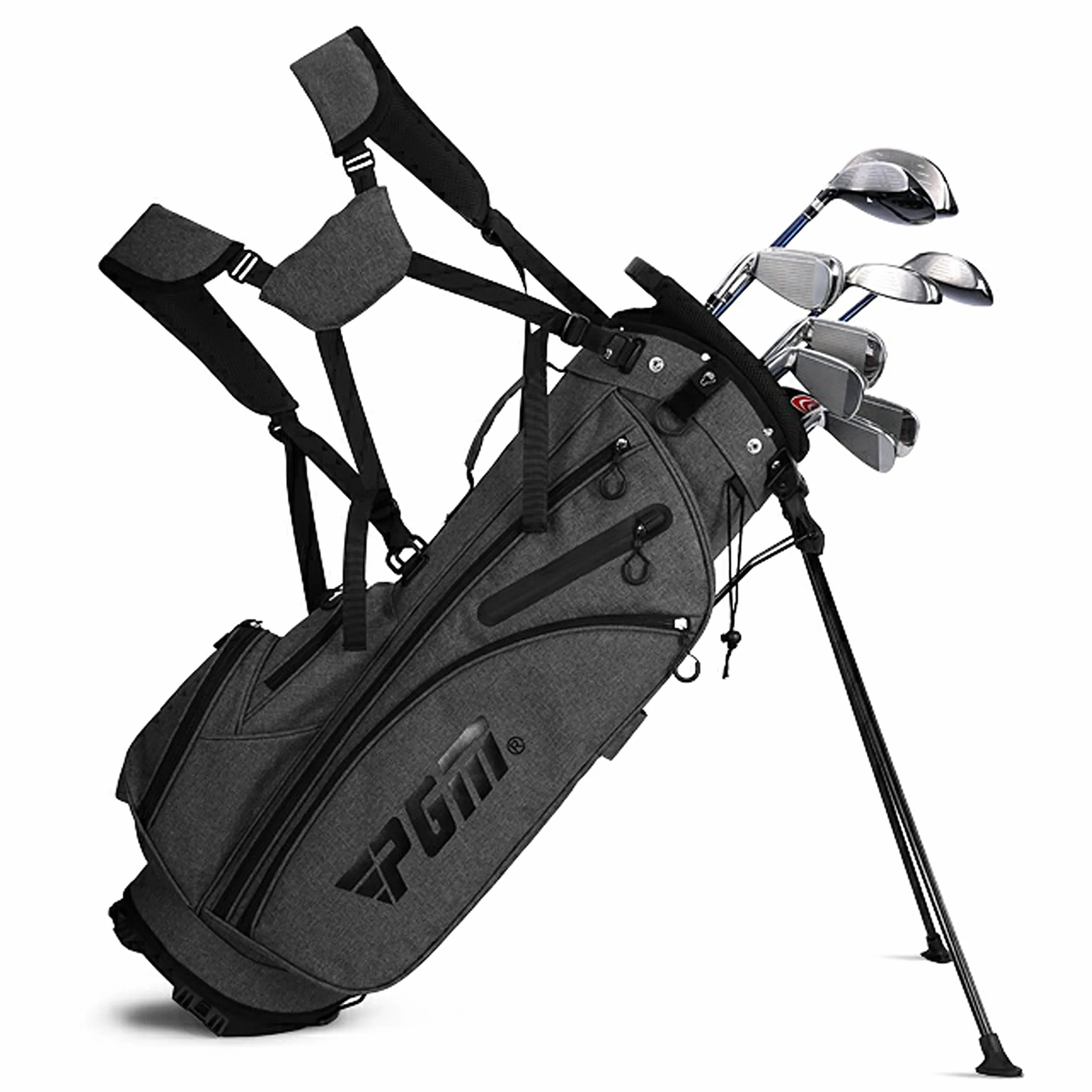 PGM Set di mazze da golf da uomo, 12 pezzi, in titanio # 1, ibrido a scorrimento, ferri ad alta resistenza, putter perdonatore, borsa con 5 copritesta