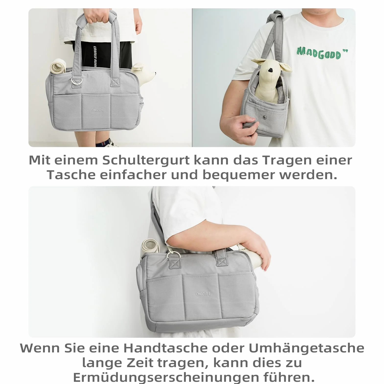 ONECUTE Tracolla per portatori di animali Accessori leggeri comodi Riduce il carico (grigio)
