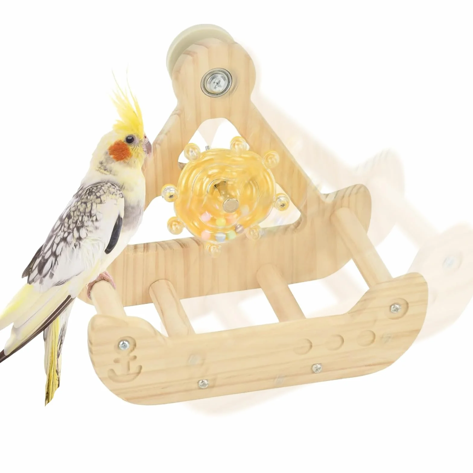 Altalena in Legno per Uccelli Giocattolo per Pappagalli Accessori Gabbia