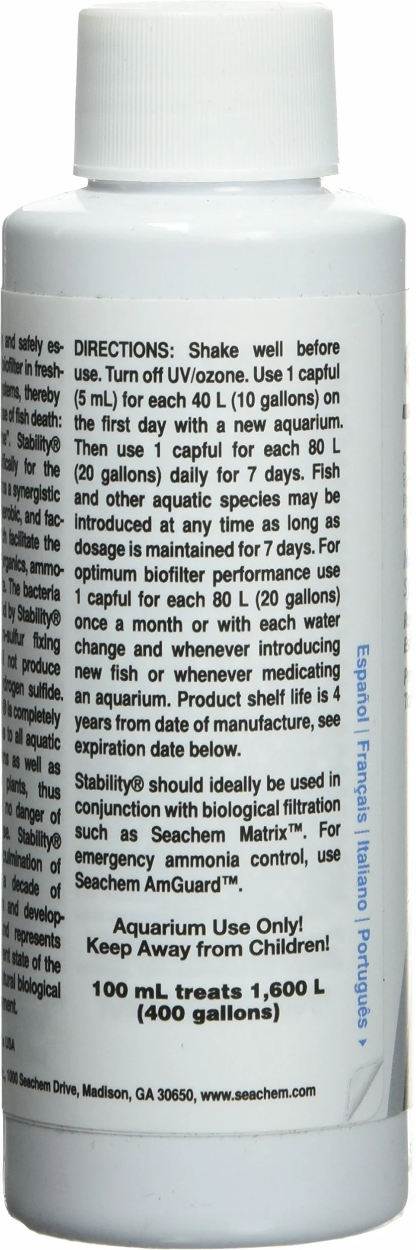 Seachem Stability stabilizzatore per acquari d'Acqua Dolce e marini 100 ml