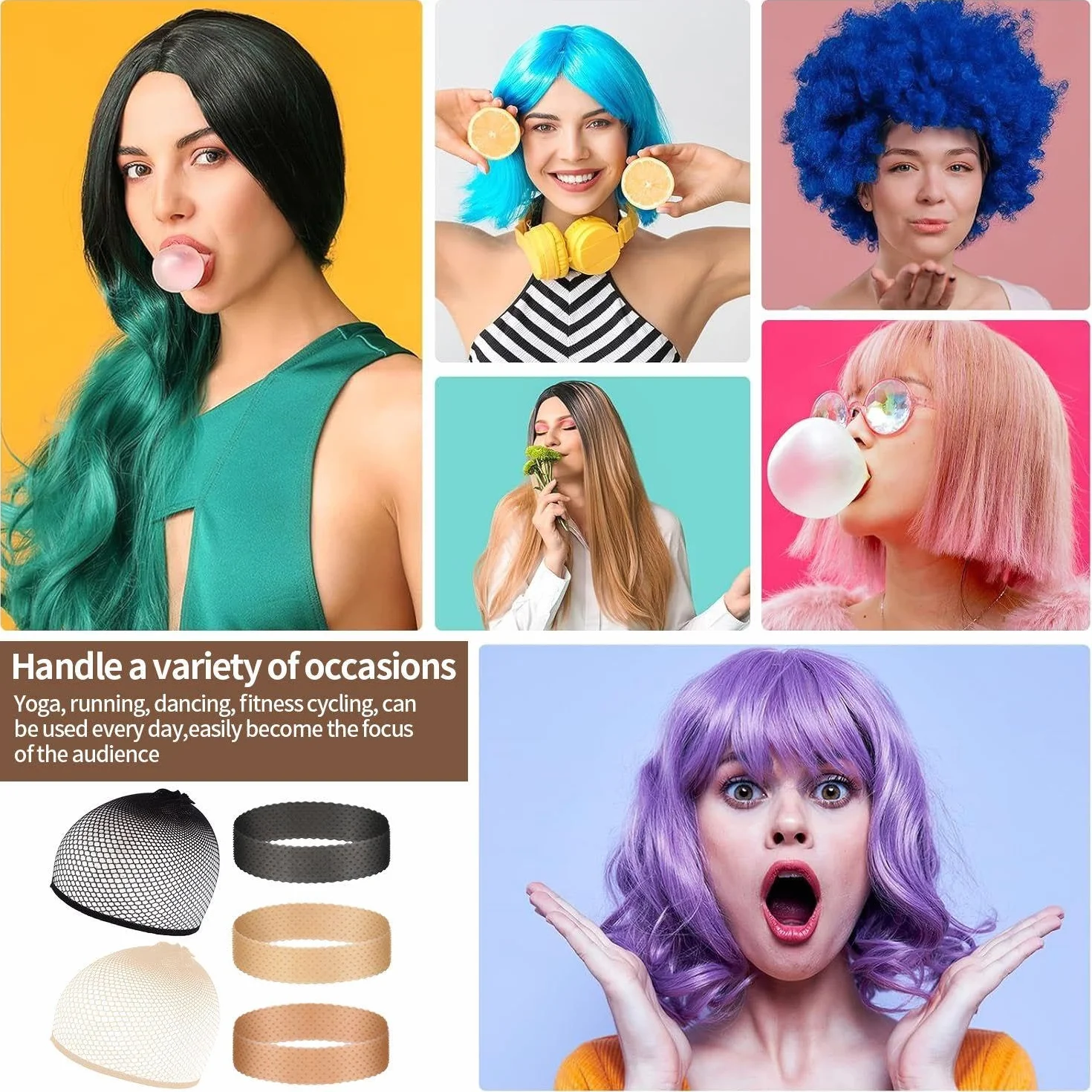Fasce Per Capelli Da 3 Pezzi E Reti Per Parrucche Da 3 Pezzi, Fasce Per Parrucche In Silicone, Fasce Antiscivolo, Fasce Antisudore, Fasce Elastiche