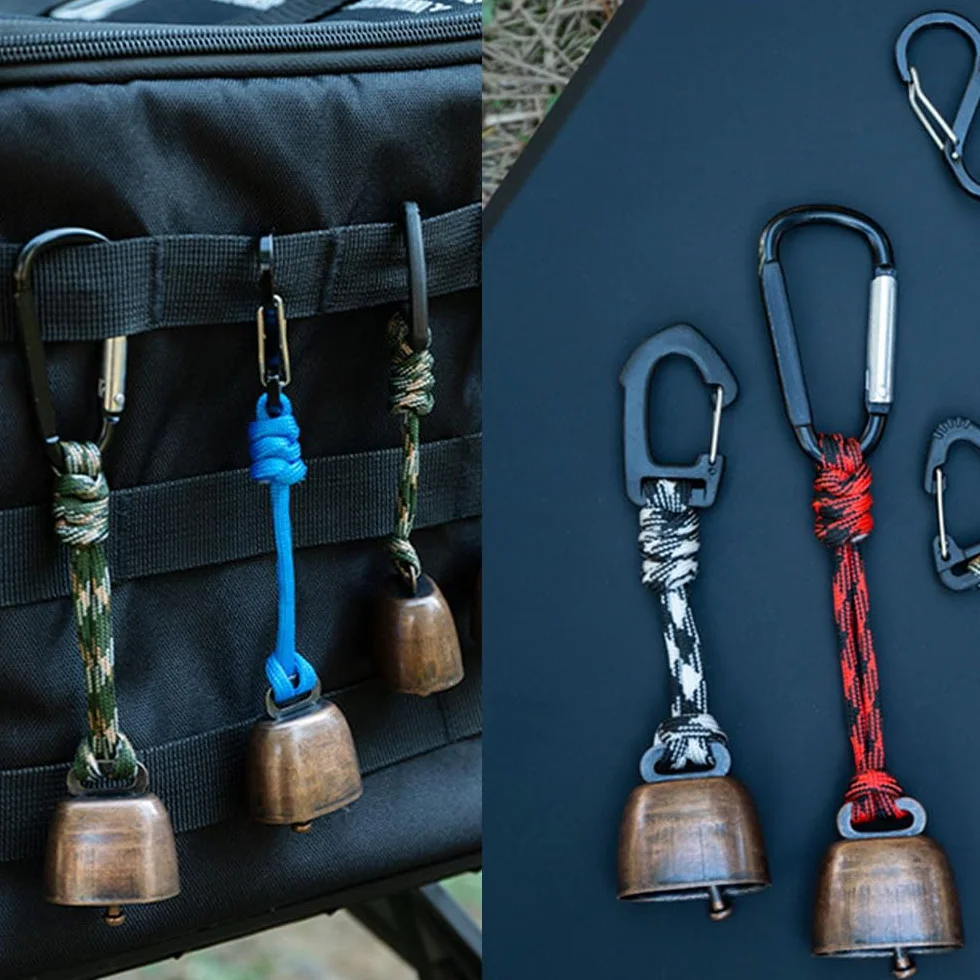 Set di campane anti-orso, campane per orso, per escursioni, anti perdite, campane d'orso, fischietto di sicurezza per campeggio, escursioni, attività all'aperto, 5 pezzi