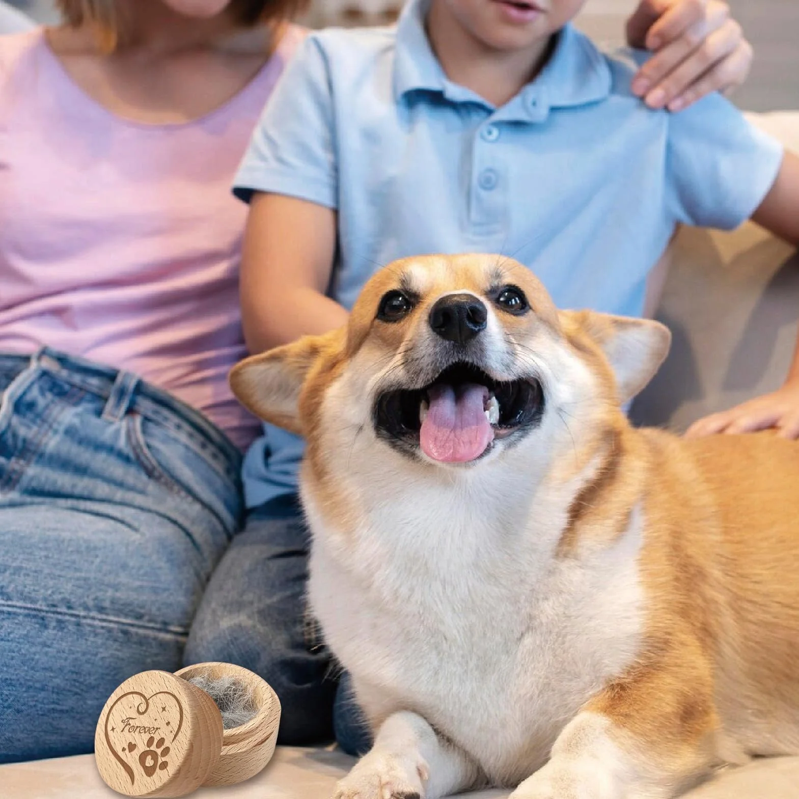 CREATCABIN Mini urna rotonda in legno di acacia, per ceneri di cani e gatti per conservare peli degli animali domestici urna decorativa in legno di acacia regalo commemorativo per commemorare la