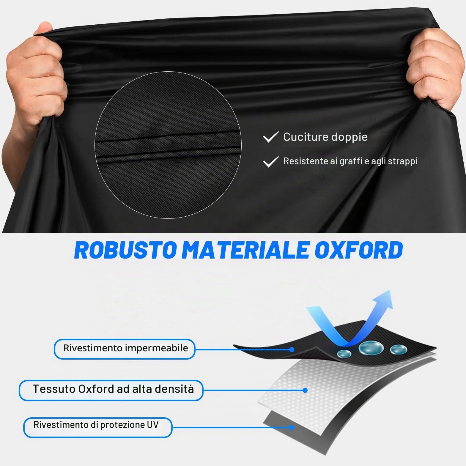 Favoto Telo Copri Bicicletta da Esterno Impermeabile, Robusto Tessuto Oxford, Protezione da Sole, Pioggia e Polvere, Antivento con Borsa per il Trasporto (Nero, per 1-2 biciclette)