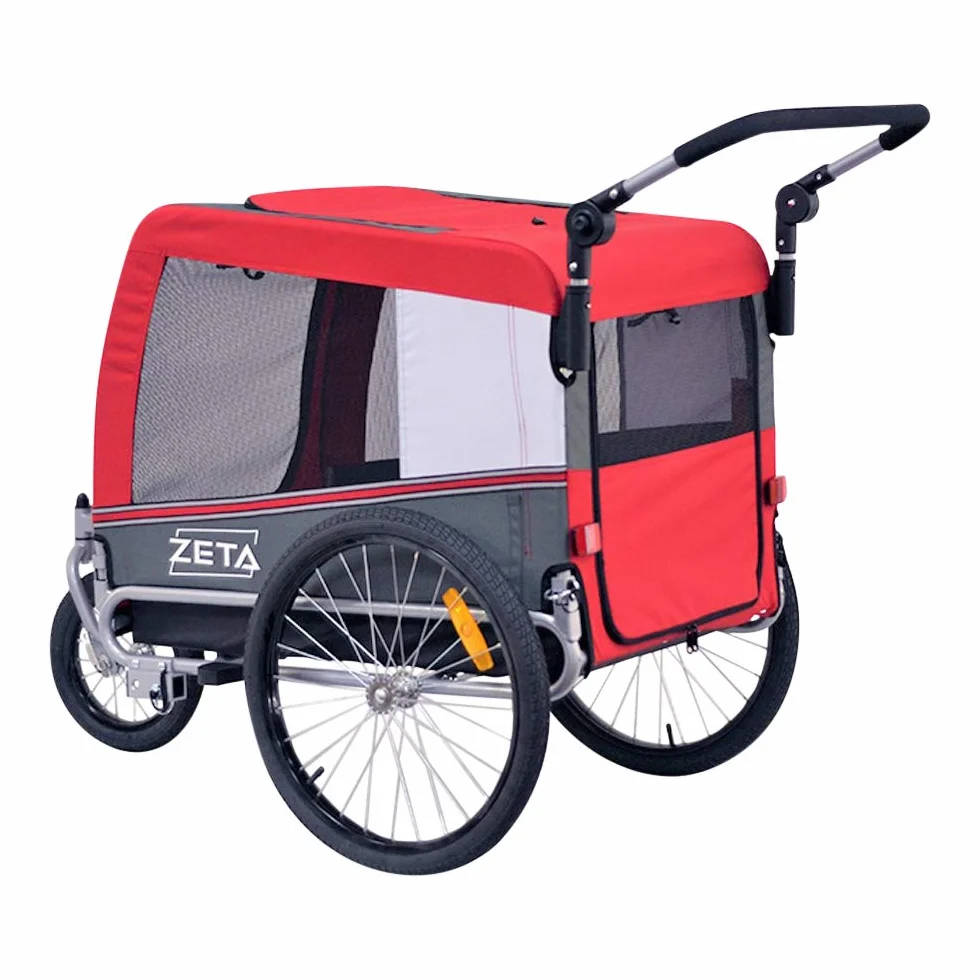 PAPILIOSHOP ZETA: Rimorchio Multifunzionale per Bici, Carrello Passeggino per Trasporto di Cani e Animali, Ideale per Avventure all'Aria Aperta