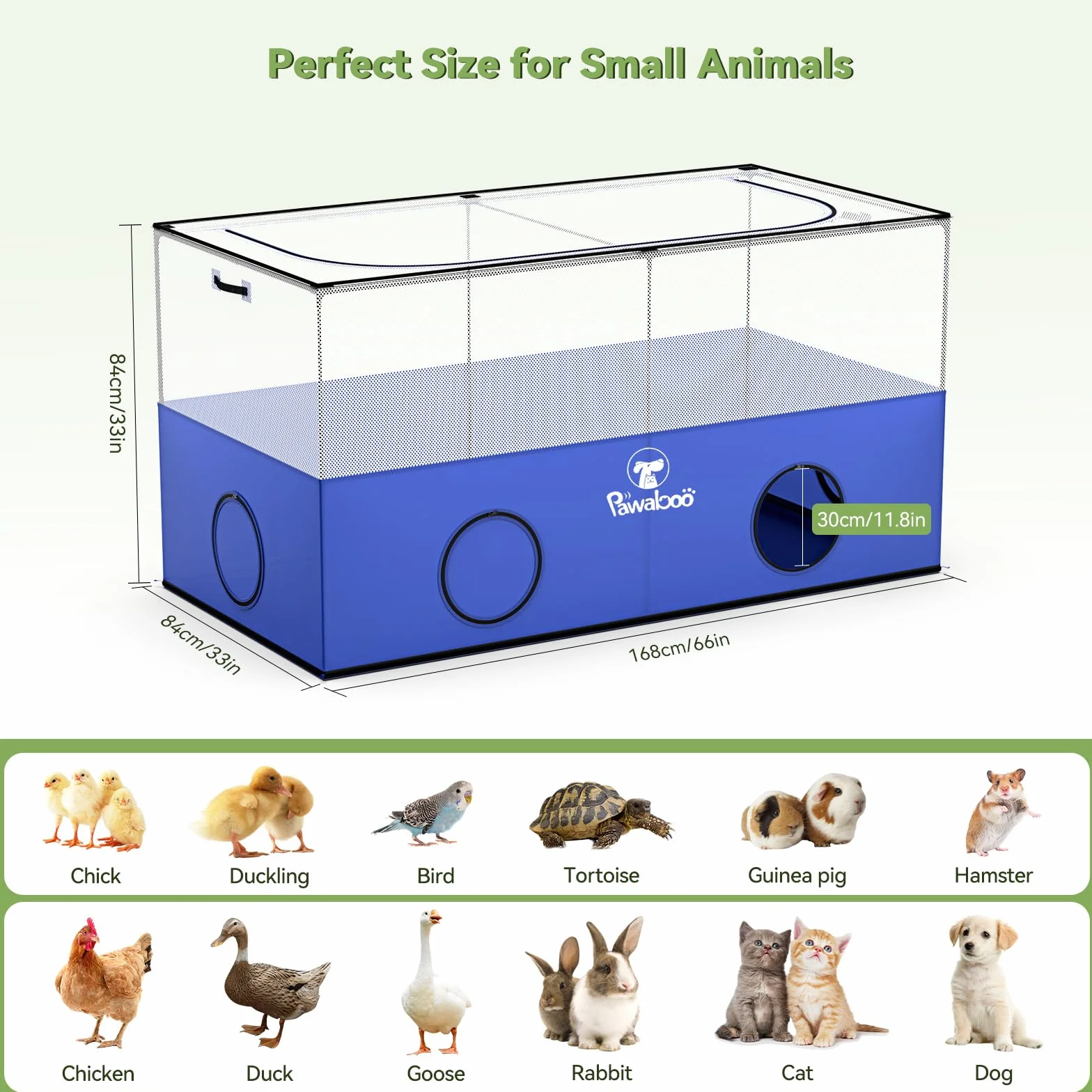 Pawaboo Piccolo Recinto Per Animali Domestici, Gabbia Pieghevole Per Cuccioli, Gattini E Porcellini D'India, Recinzione Per Animali Domestici Con Pareti E Fondo In Rete Traspirante, Blu