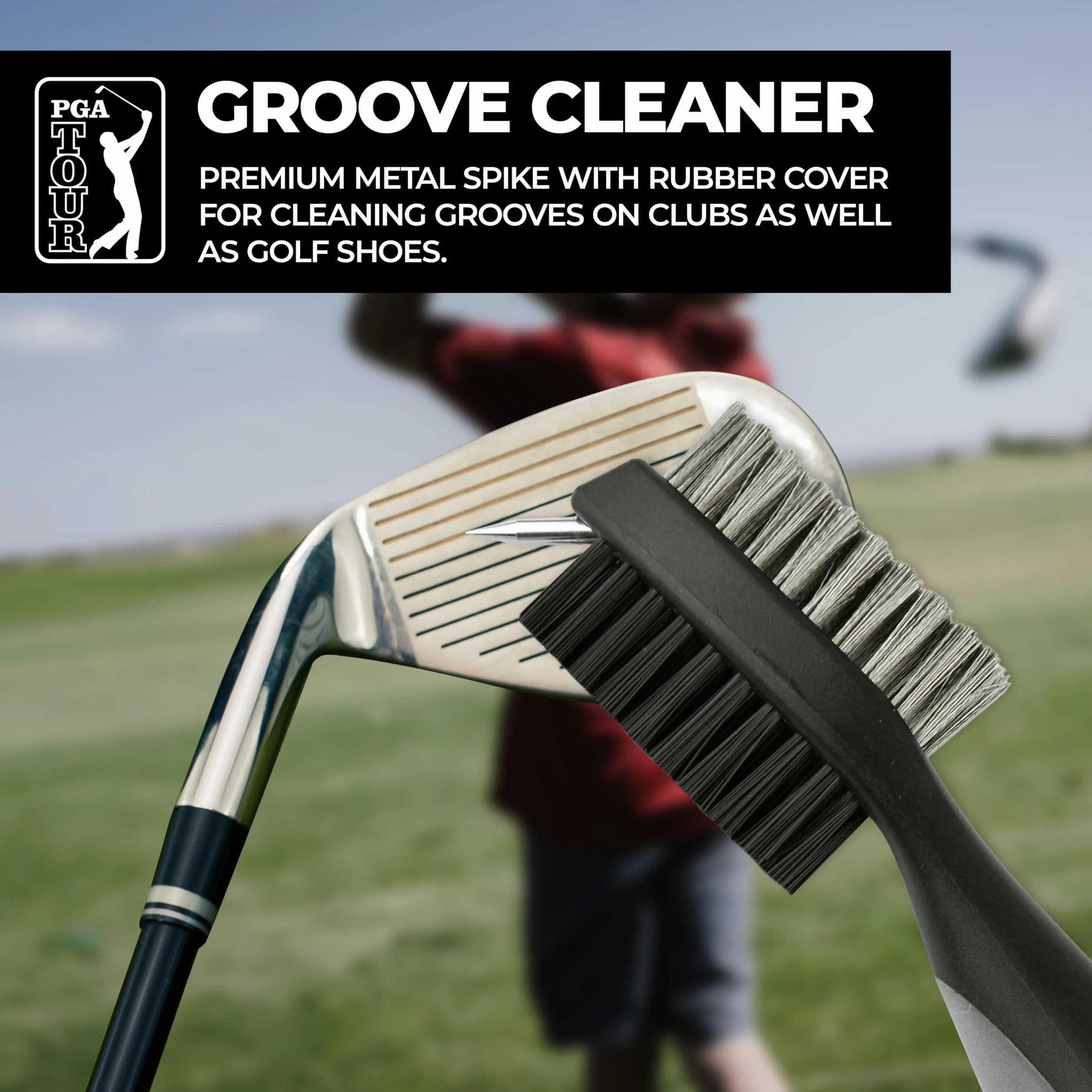 PGA Deluxe Dual Sided Golf Club Spazzola e Groove Cleaner